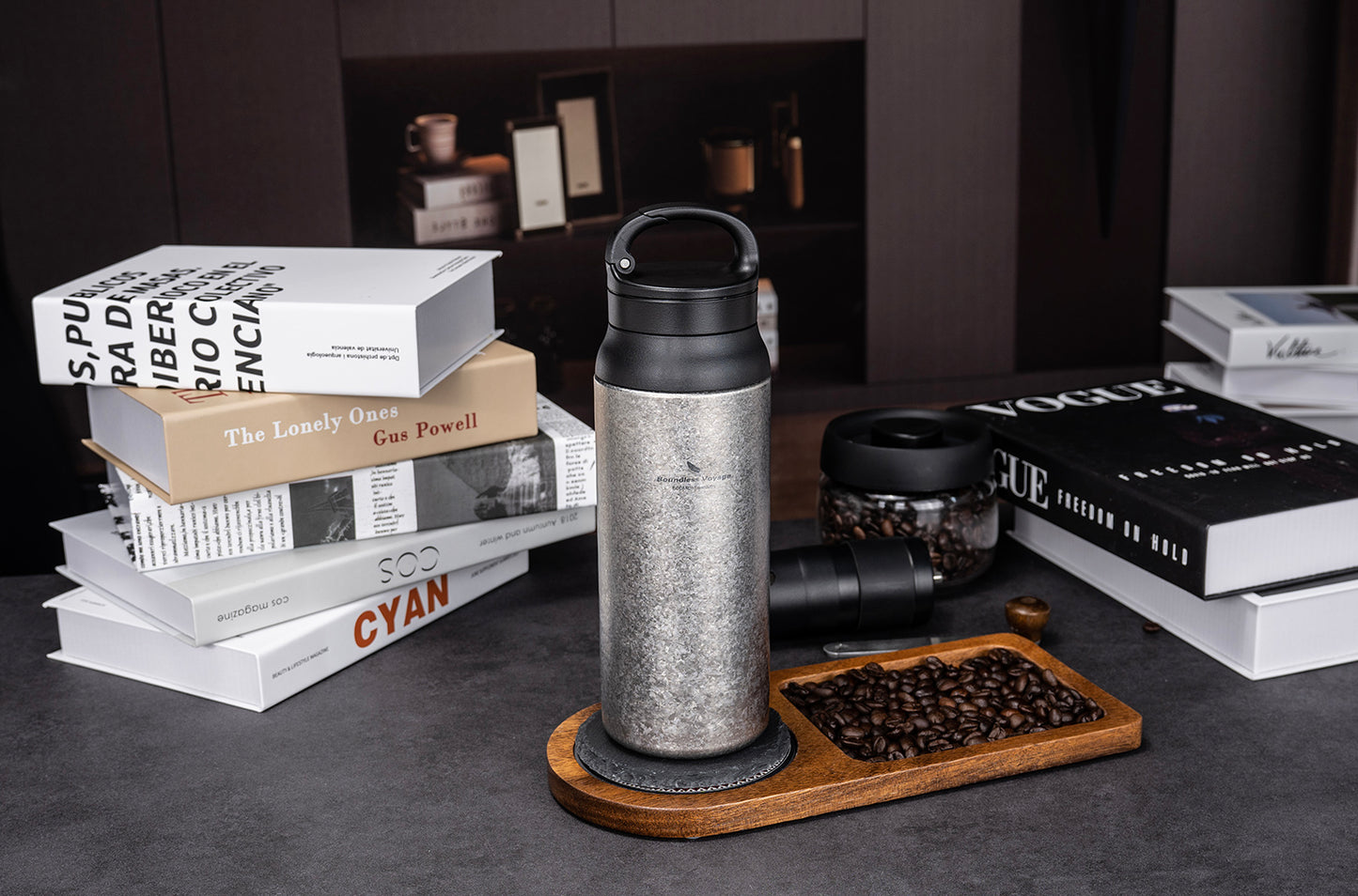Boundless Voyage Titanium Double-Walled Cup Insulated Bottle 600ml Portable Reusable Travel Coffee Tea Mug for Hot and Cold Beverages Ti3010D