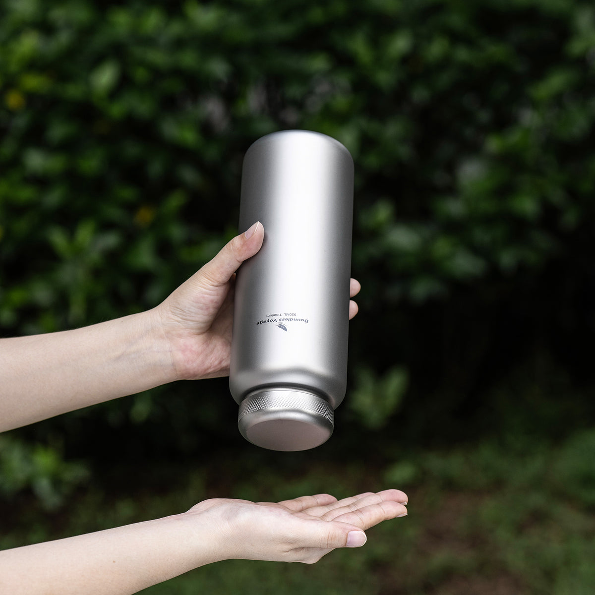 Ultralight titanium water bottle for hiking camping and everyday carry
