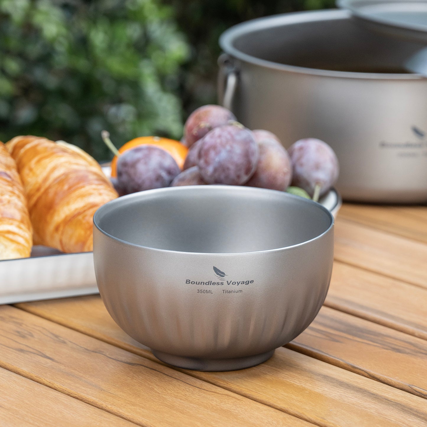 Boundless Voyage Double Walled Pure Titanium Bowl 350ml / 500ml | Ultralight Portable Metal Tableware for Oatmeal, Rice, Soup, Camping & Outdoor Use Ti1164T-Ti1166T