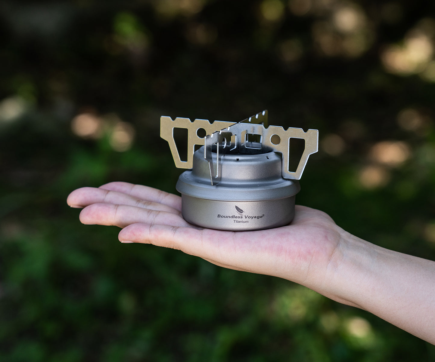Boundless Voyage Mini Titanium Alcohol Spirit Stove | Ultralight Portable Camping Alcohol Burner, Outdoor Cooker for Backpacking Picnic Travel Ti2001C