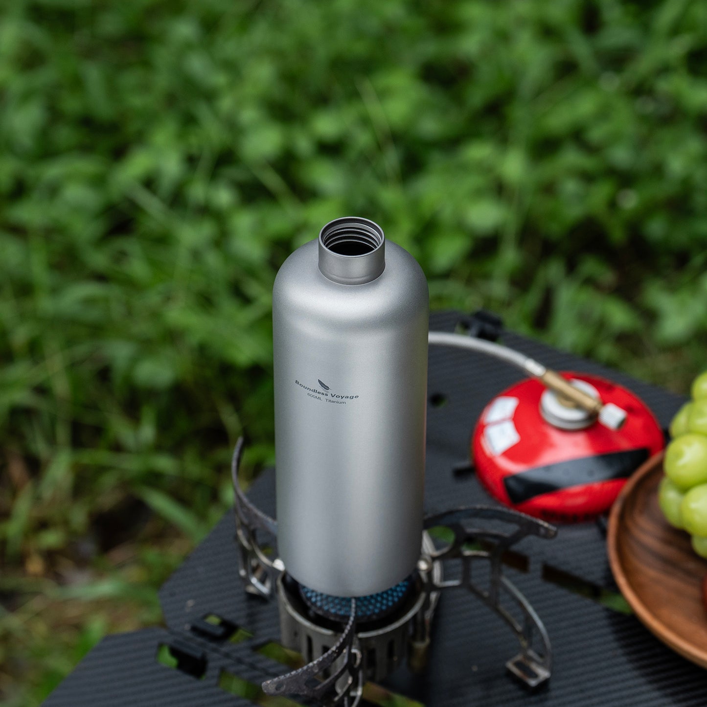 Boundless Voyage Titanium Water Bottle 600ml Ultralight Leak-Proof Lid, Durable & Corrosion Resistant, for Hiking, Camping, Travel & Everyday Use Ti3009D