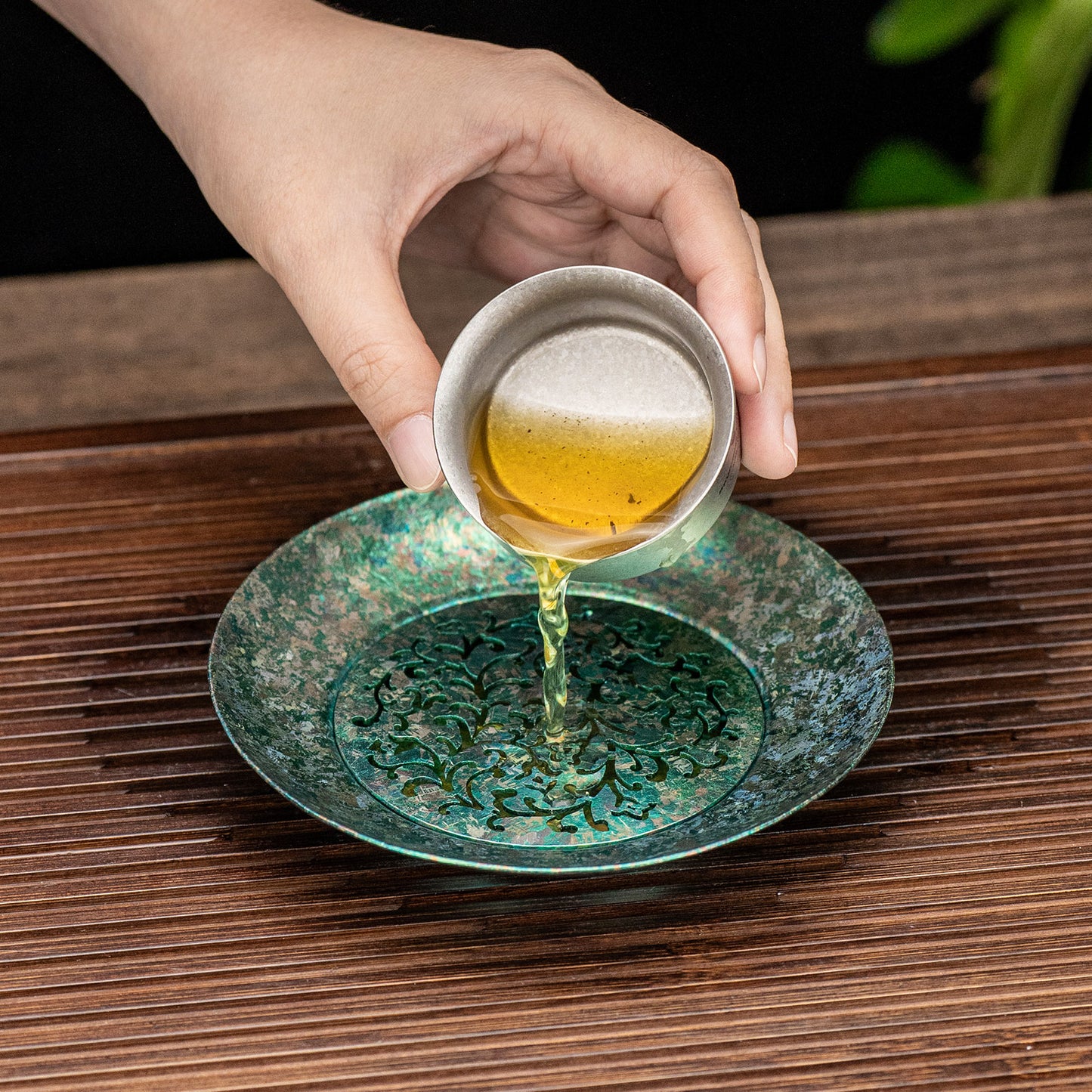 Boundless Voyage Titanium Tea Tray, Hollow Out Detachable Heat Insulation Anti-scald, Multipurpose Water Storage Drain Tray for Kung Fu Tea Home Kitchen Office Camping Ti3201D