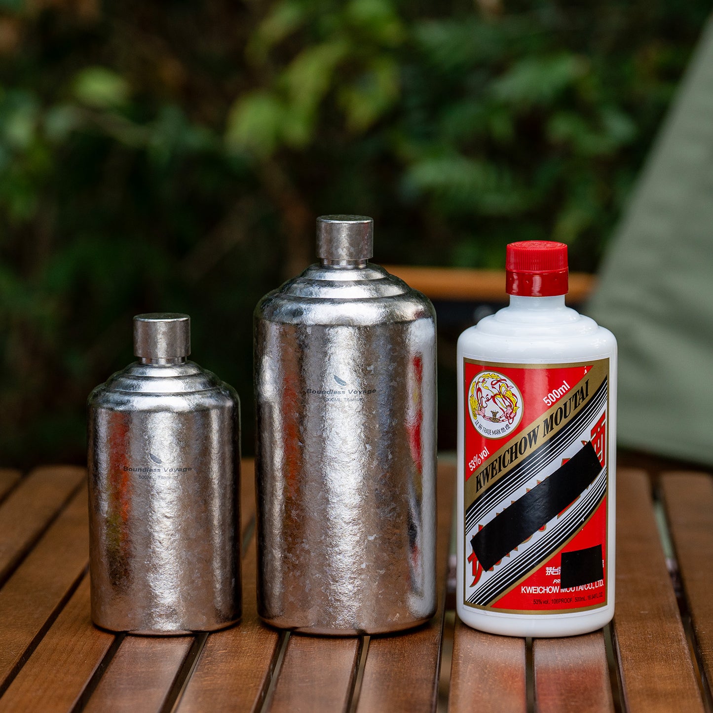 Boundless Voyage Pure Titanium Wine Flask 500ml/1000ml Whiskey Bottle Leakproof Portable Liquor Spirit Flask for Outdoor & Travel, Camping, Hiking for Men, Coating Free, Narrow-Mouth Ti3268D-Ti3269D
