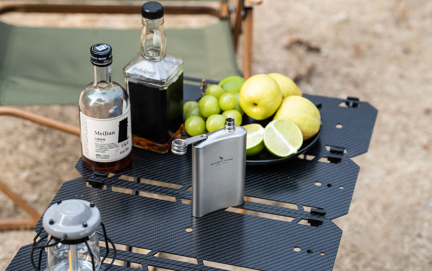 Boundless Voyage Titanium Flask 200ml/250ml Ultralight & Durable Camping Essential - Flavor-Resistant Flask Bottle for Whiskey Vodka Wine Outdoor Travel Equipment Ti3261D/Ti3074D