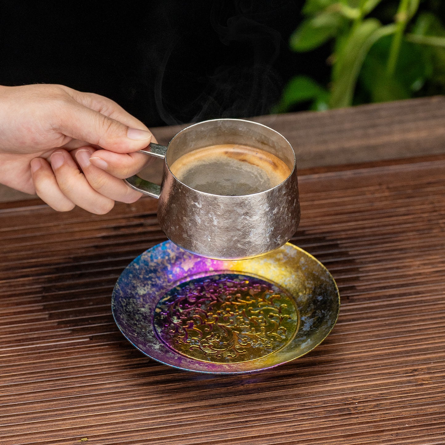 Boundless Voyage Titanium Tea Tray, Hollow Out Detachable Heat Insulation Anti-scald, Multipurpose Water Storage Drain Tray for Kung Fu Tea Home Kitchen Office Camping Ti3201D