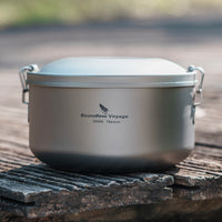 Boundless Voyage Outdoor Titanium Lunch Box Salad Soup Bowl with Lid Daily Separated Multi-layer Office Worker Bento Box Uncoated Ti1095T