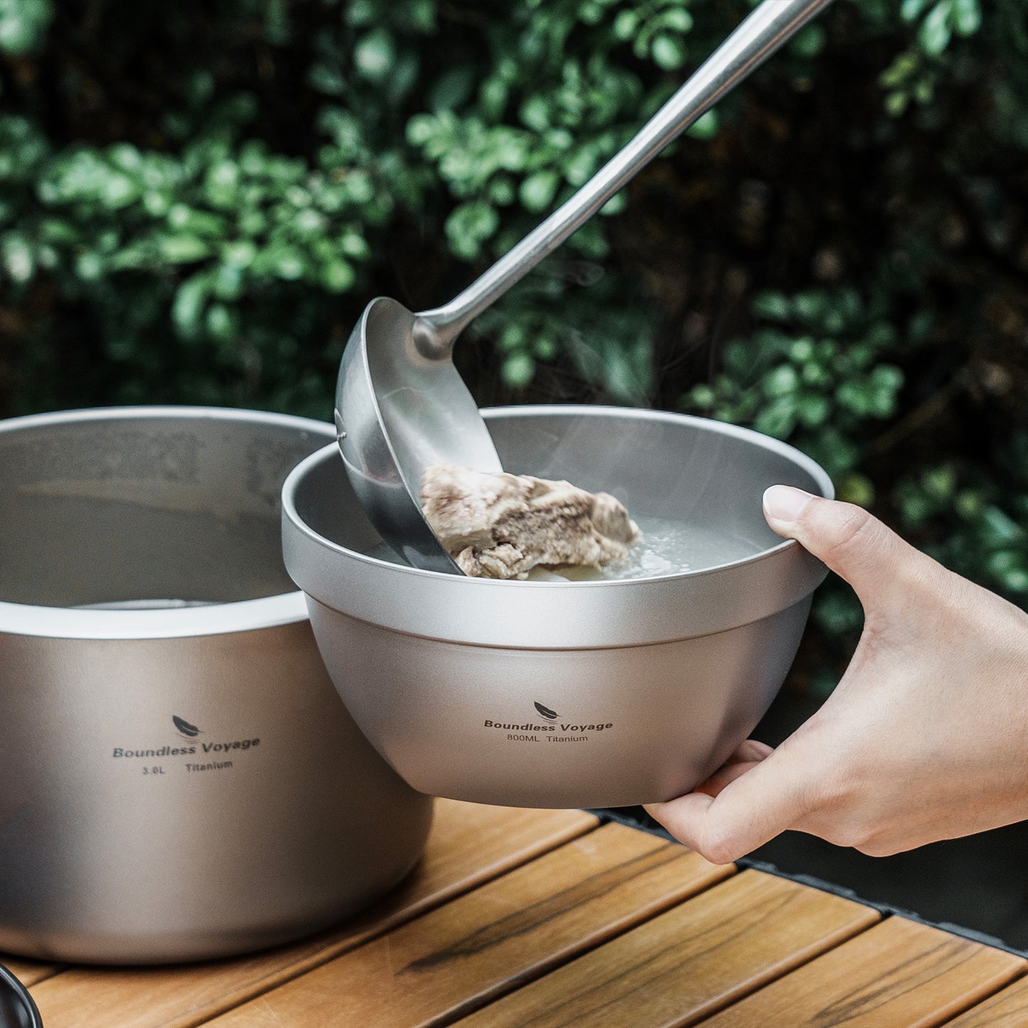 Boundless Voyage Sandblasted Double Walled Pure Titanium Bowl 500ml / 800ml | Ultralight Portable Metal Tableware for Oatmeal, Rice, Soup, Outdoor Camping & Daily Home Use Ti1161T-Ti1163T