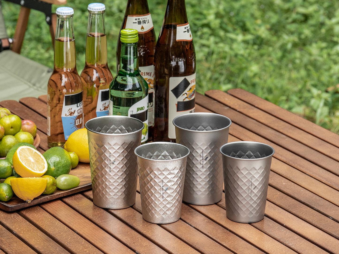 Boundless Voyage Stackable Pure Titanium Cup | Premium Reusable Drinkware for Beer & Juice, Perfect for Home, Party & Outdoor Camping Ti3047D/Ti3048D