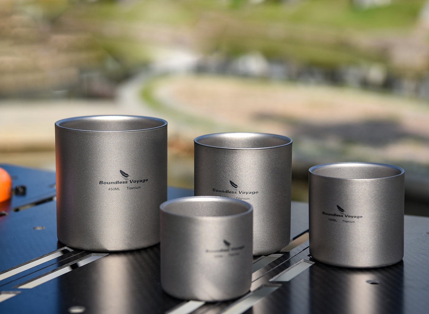 Boundless Voyage Pure Titanium Double-Walled Cup | 120ml/180ml/300ml/450ml Ultralight Anti-Scald Insulated Coffee Mug, Non-Toxic Travel Cup for Camping, Hiking, Home & Office Ti3027D-Ti3032D