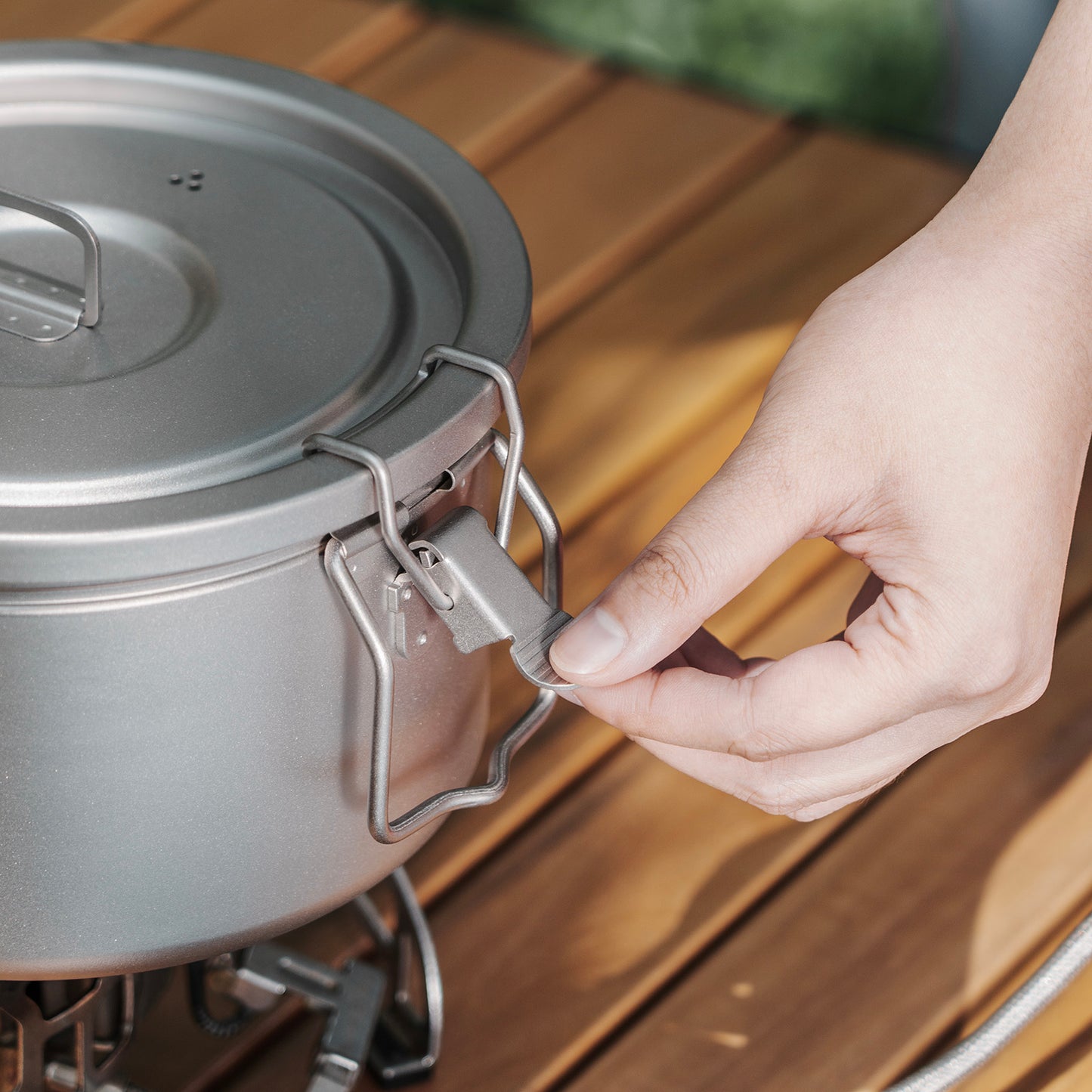 Boundless Voyage Titanium Pot Multifunctional Rice Cooker 2L+0.9L Pot Set Ultralight Outdoor Camping Cookware Ti2087C