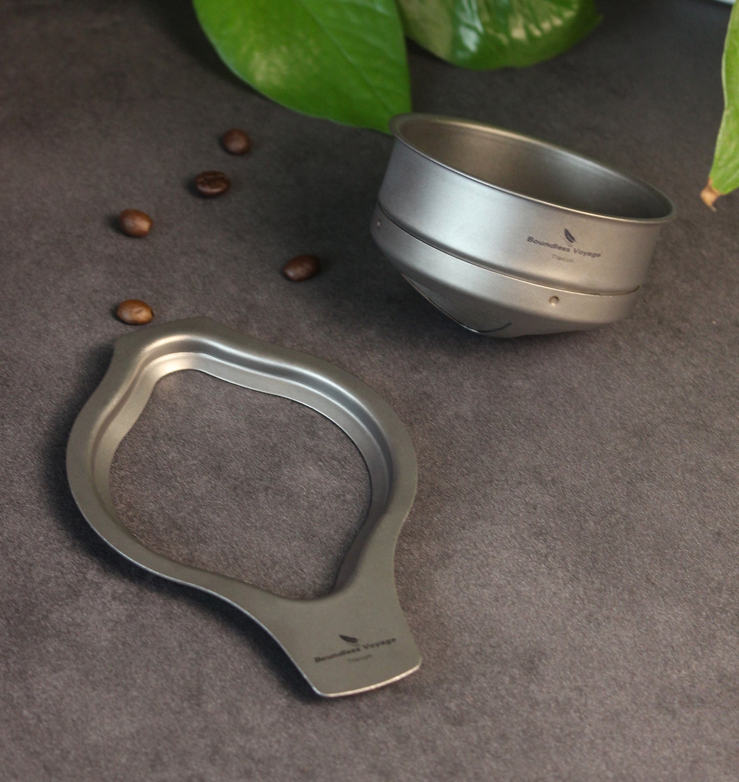 Boundless Voyage Titanium Coffee Mesh Filter, Paper‑Less Reusable Pour‑Over Coffee Dripper Holder for Outdoor Camping, Travel and Home Daily Use Ti6003P