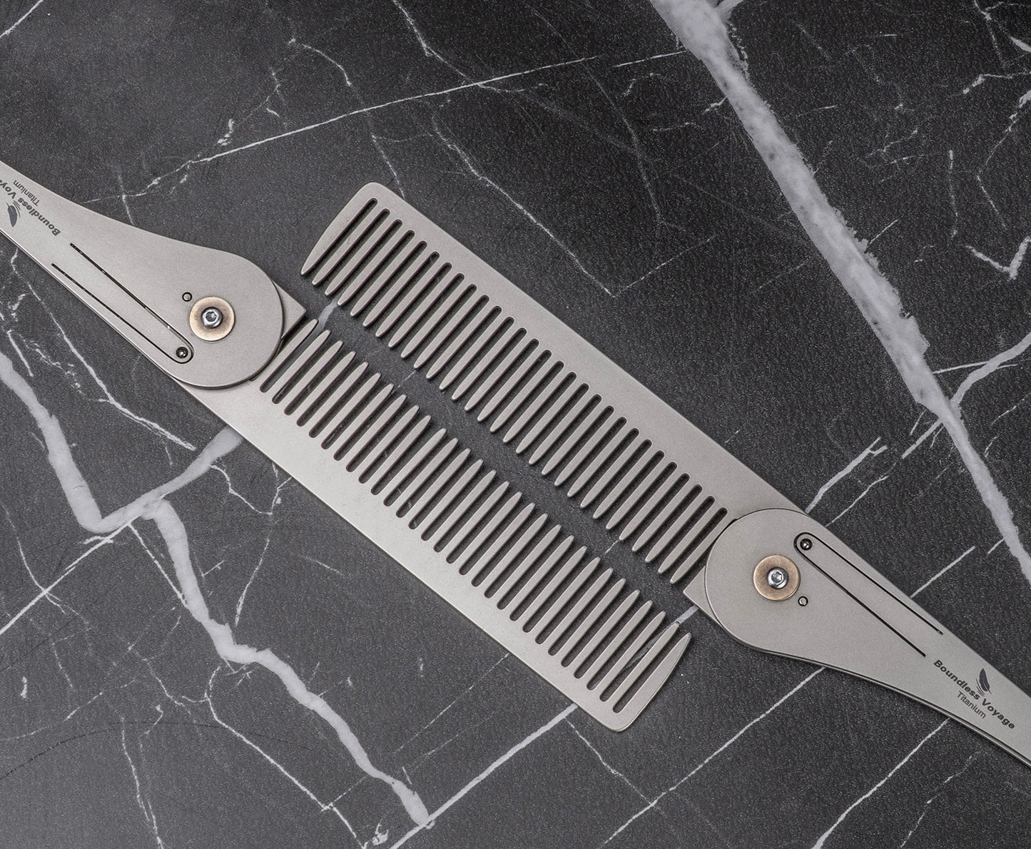 Boundless Voyage Titanium Foldable Comb, Ultralight Compact Folding Pocket Hair Comb for Outdoor Camping, Travel, Hiking and Daily‑Carry Ti9011A