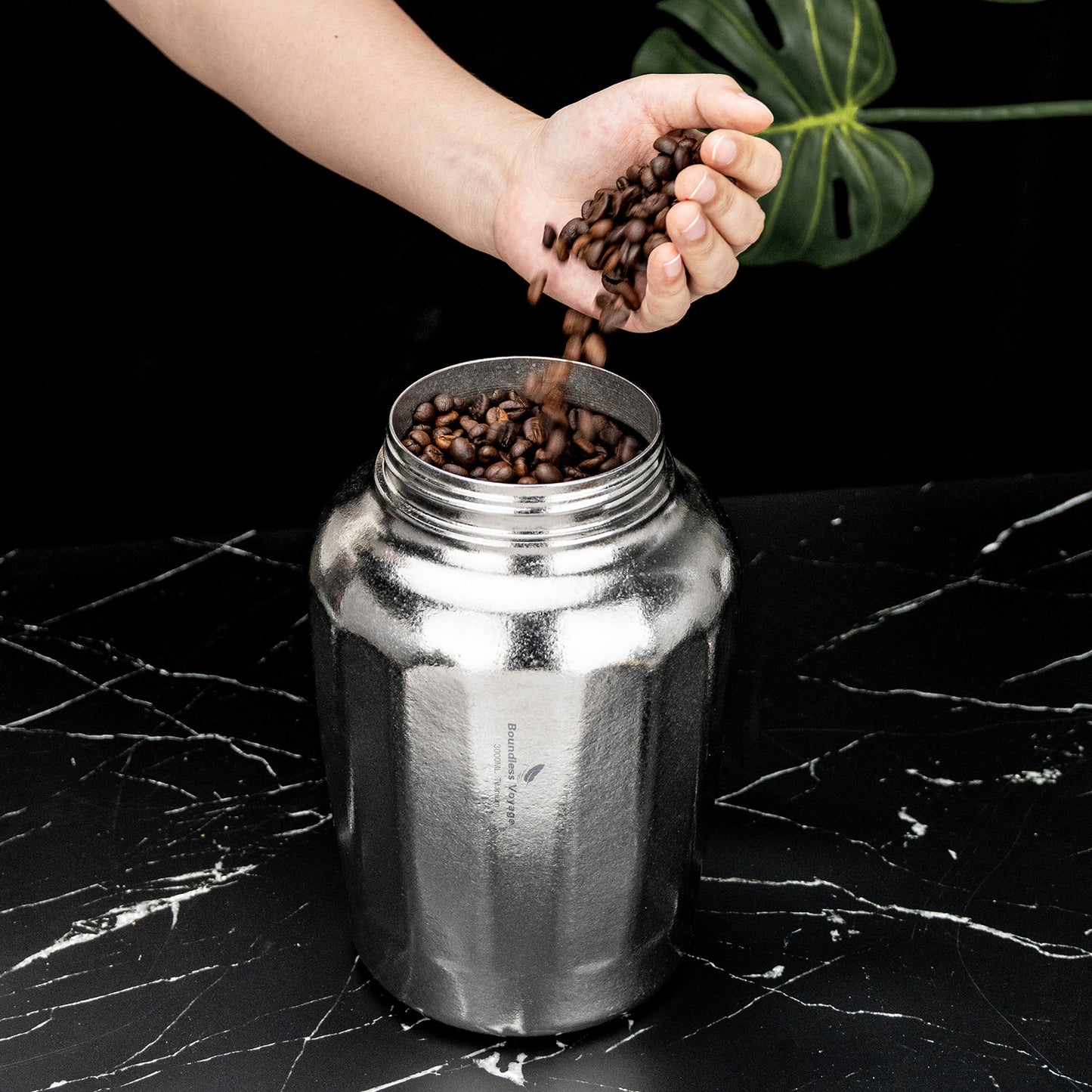 Boundless Voyage 3000ML Pure Titanium Airtight Storage Canister, Large Capacity Sealed Tea Coffee Container, Lightweight Food Storage Jar for Grains Nuts, Home & Camping Use Ti3212A