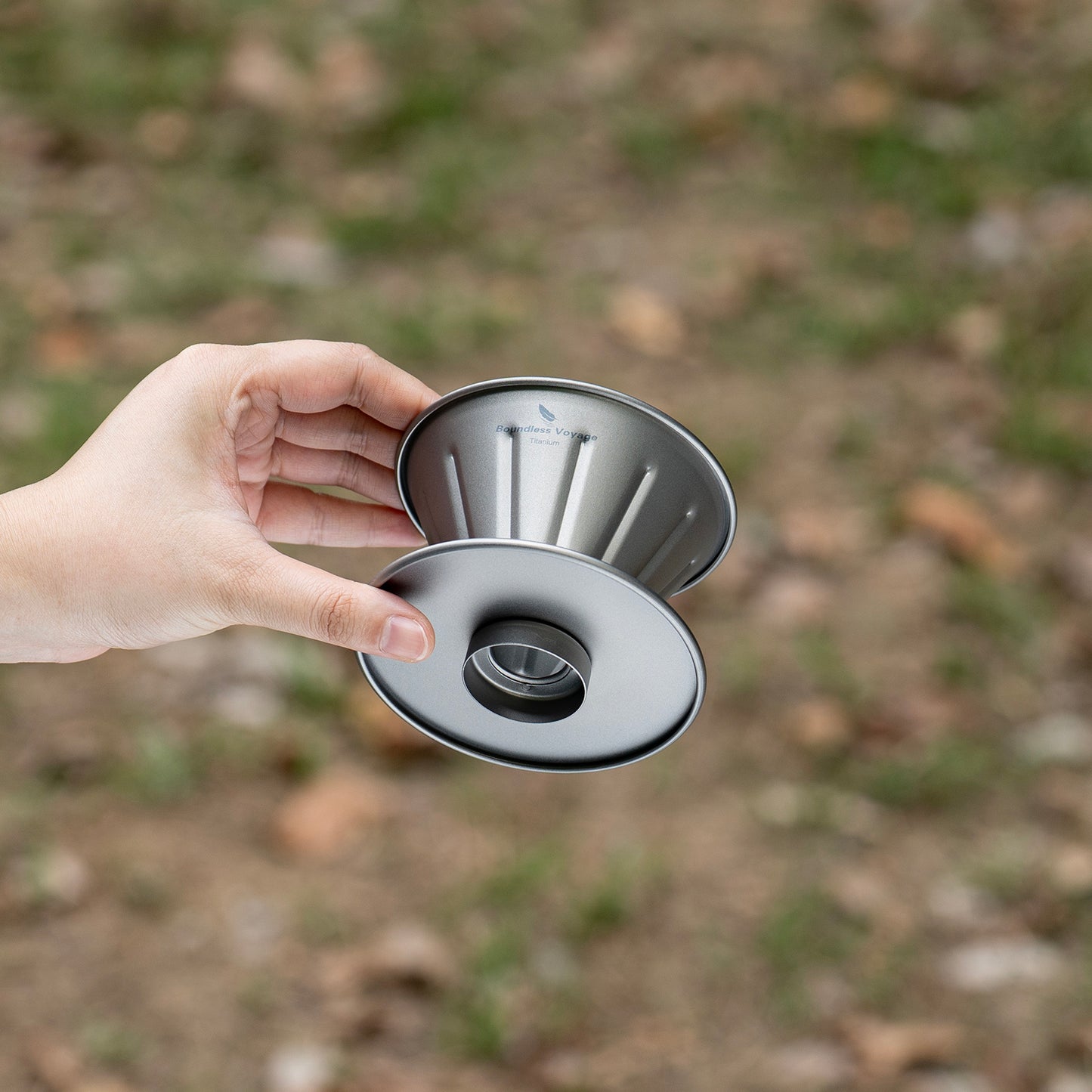 Boundless Voyage Titanium Pour Over Coffee Dripper | Reusable Cone Coffee Strainer Filter, 1-2 Cup Single Serve Coffee Brewer for Travel Camping Home Ti6005P