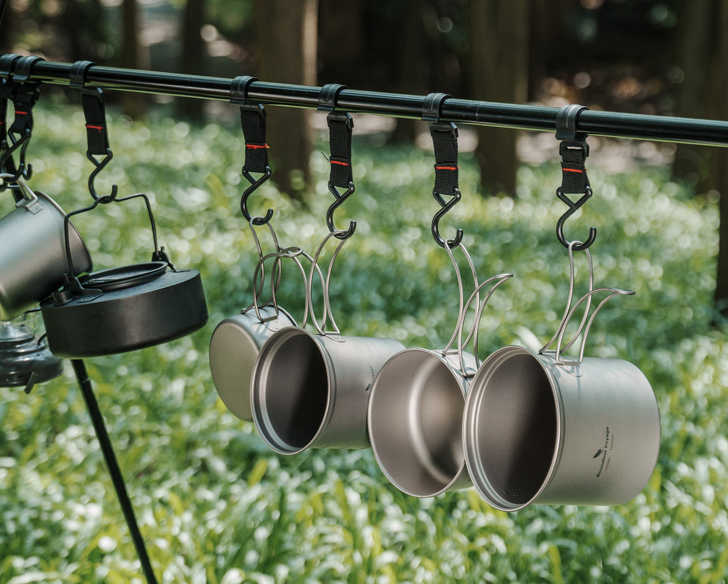 Boundless Voyage Outdoor Titanium Pot with Pan Set with Collapsible Folding Handle for Outdoor Camping Cooking Hiking Backpacking Portable Cookware Ti2037C-Ti2039C