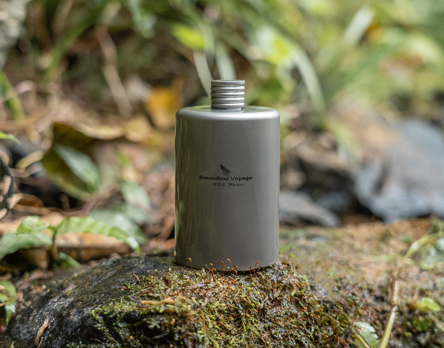 Boundless Voyage Titanium Hip Flask Pocket Flagon Camping Portable Alcohol Bottle Drink Sports Water Bottle 200ml/6.7oz-Ti3068D