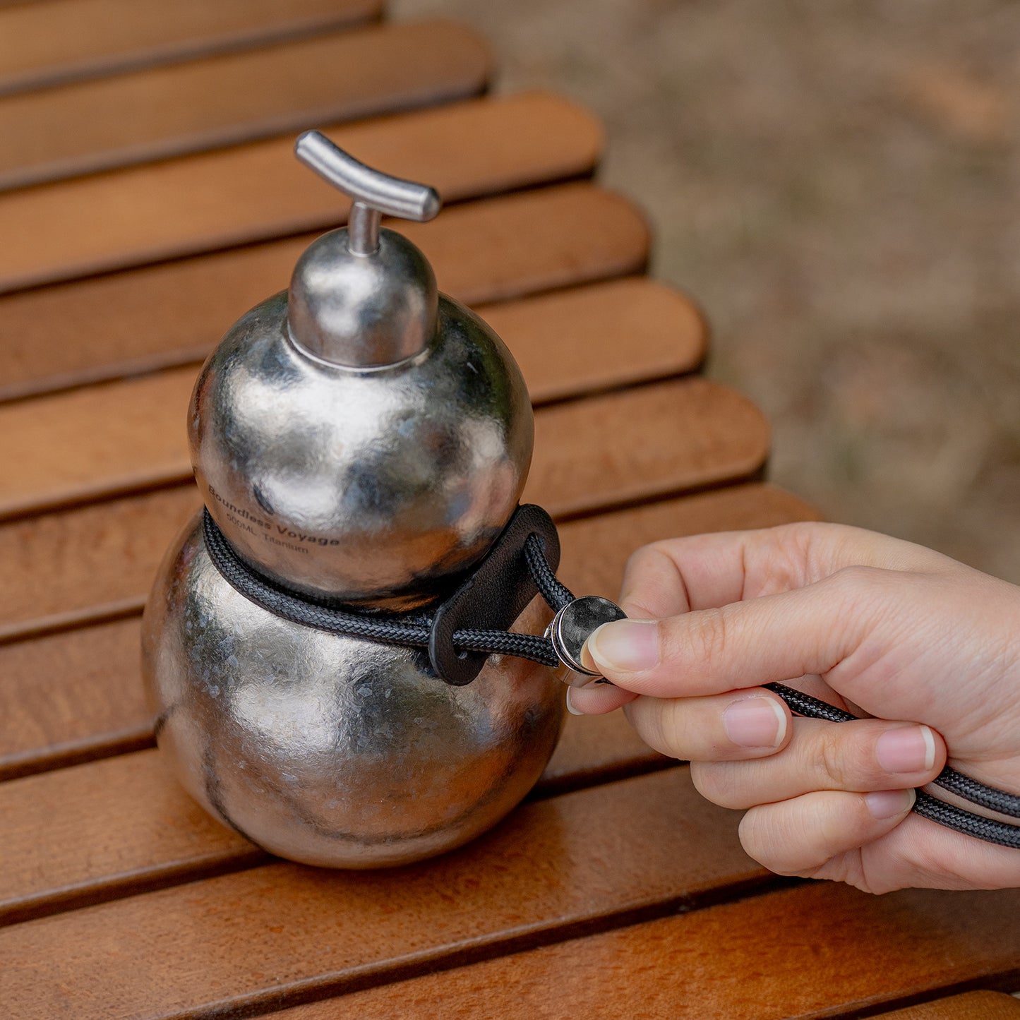 Boundless Voyage Titanium Crystallized Gourd Bottle 500ml Whiskey Alcohol Drink ware for Outdoor Camping Hiking Ti3270D