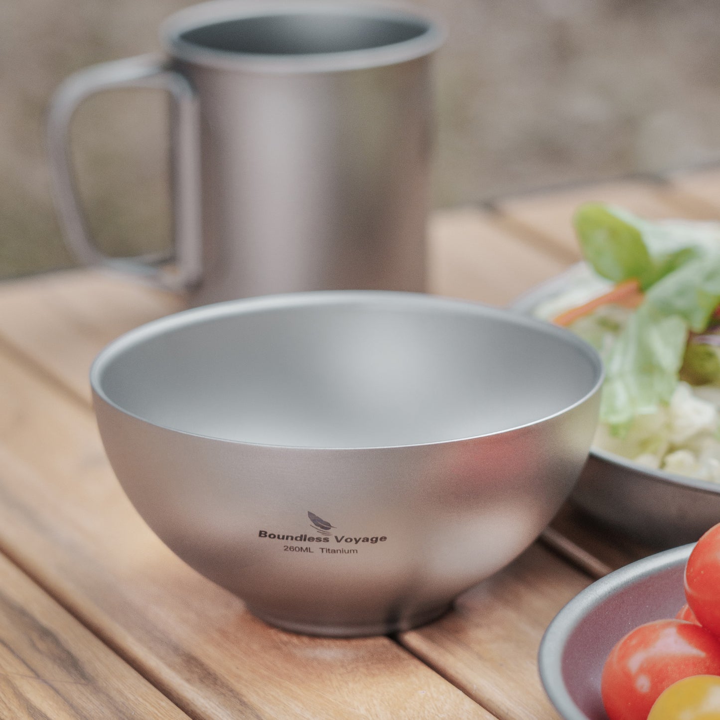 Boundless Voyage 260ml Titanium Double-Wall Bowl, Ultralight Anti-Scald Camping Bowl for Hiking Outdoor Home Ti1081T