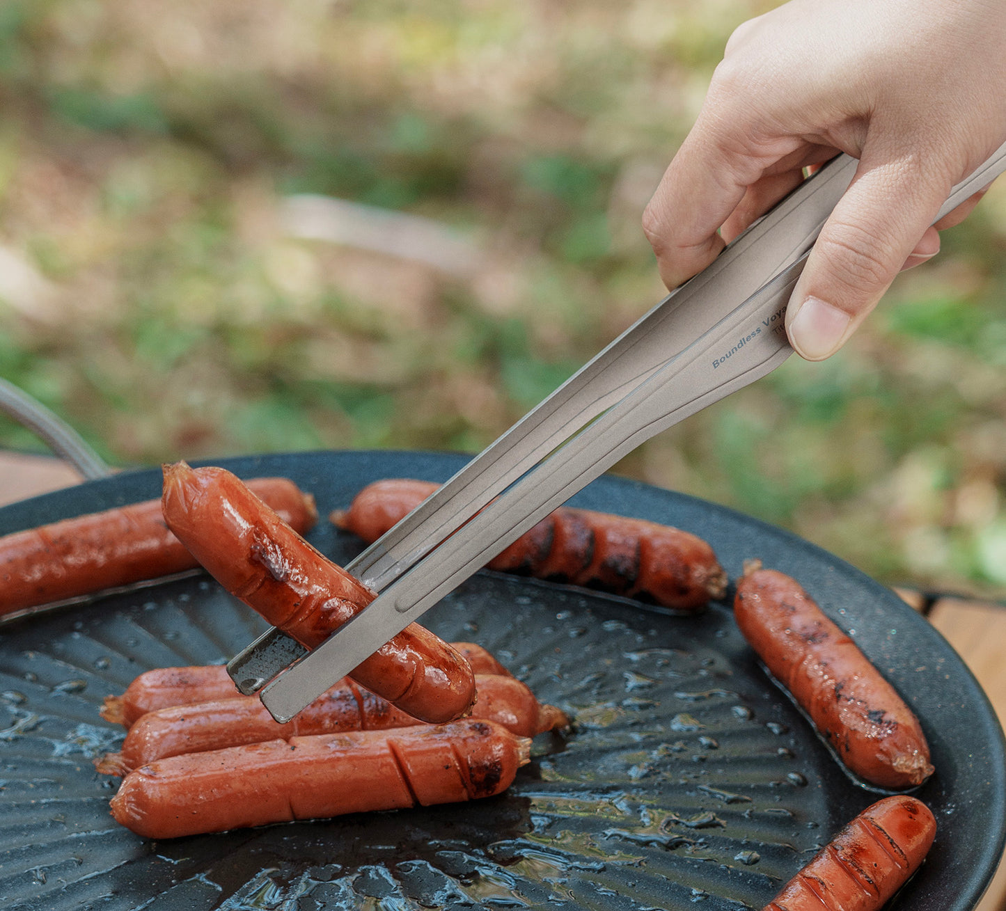 Boundless Voyage 6.7/10 Zoll Titan Ultraleicht Grillzange BBQ-Zange Mehrzweck-Pinzette für Küche Essenszange Buffet Salatzange Steakzange Grillzubehör Verbrühschutz Ti1011T-Ti1012T
