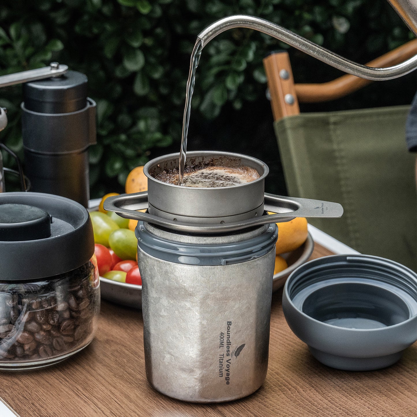 Boundless Voyage 400ml Titanium Vacuum Insulated Travel Coffee Mug , Spill-Proof Thermal Cup for Hot & Cold Drinks  Ti3236D