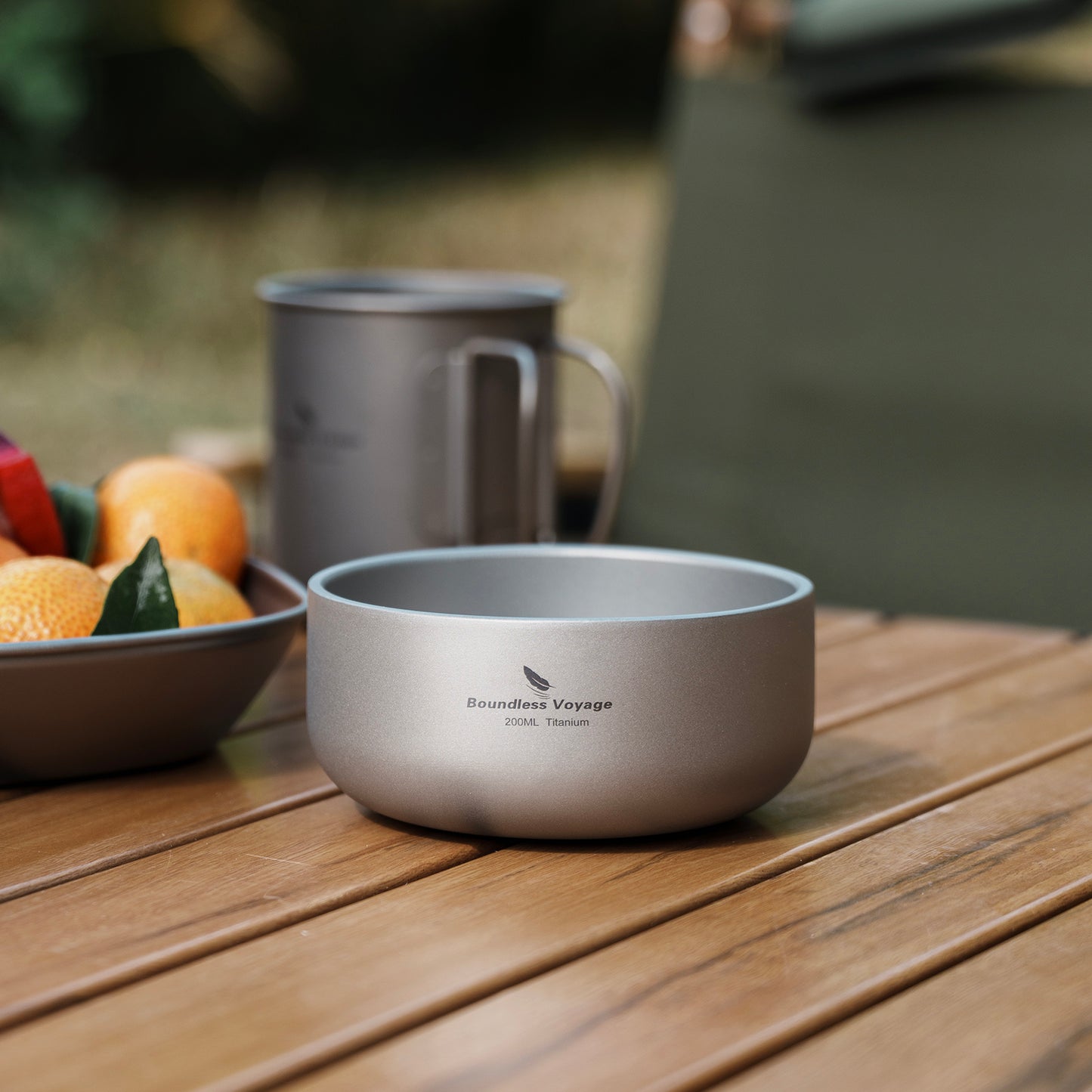 Boundless Voyage Sandblasted Double Walled Pure Titanium Bowl 200ml / 420ml | Ultralight Portable Metal Tableware for Oatmeal, Rice, Soup, Outdoor Camping & Daily Home Use Ti1083T/Ti1084T