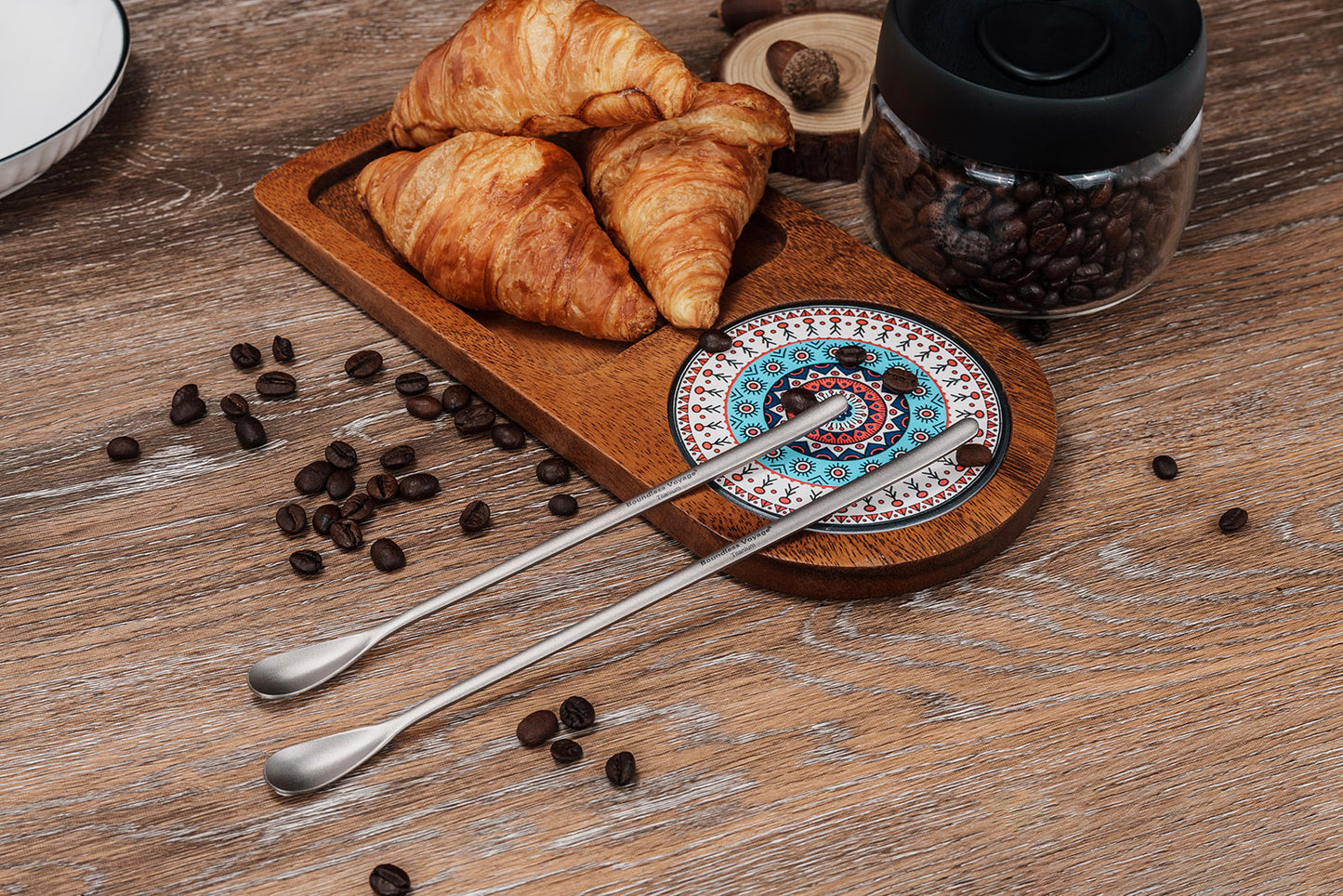 Boundless Voyage Titanium Coffee Spoon Long Handle Tea Spoon Ultralight Small Ladle Durable Cutlery Stir Spoon Bar Spoon Cocktail Mixing Stirrers for Drink Ti1034T-Ti1035T