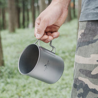 Boundless Voyage750ml Single Wall Titanium Cup with Lid | Ultralight Portable Camping Mug Pot for Tea Coffee EDC Hiking Ti3037D