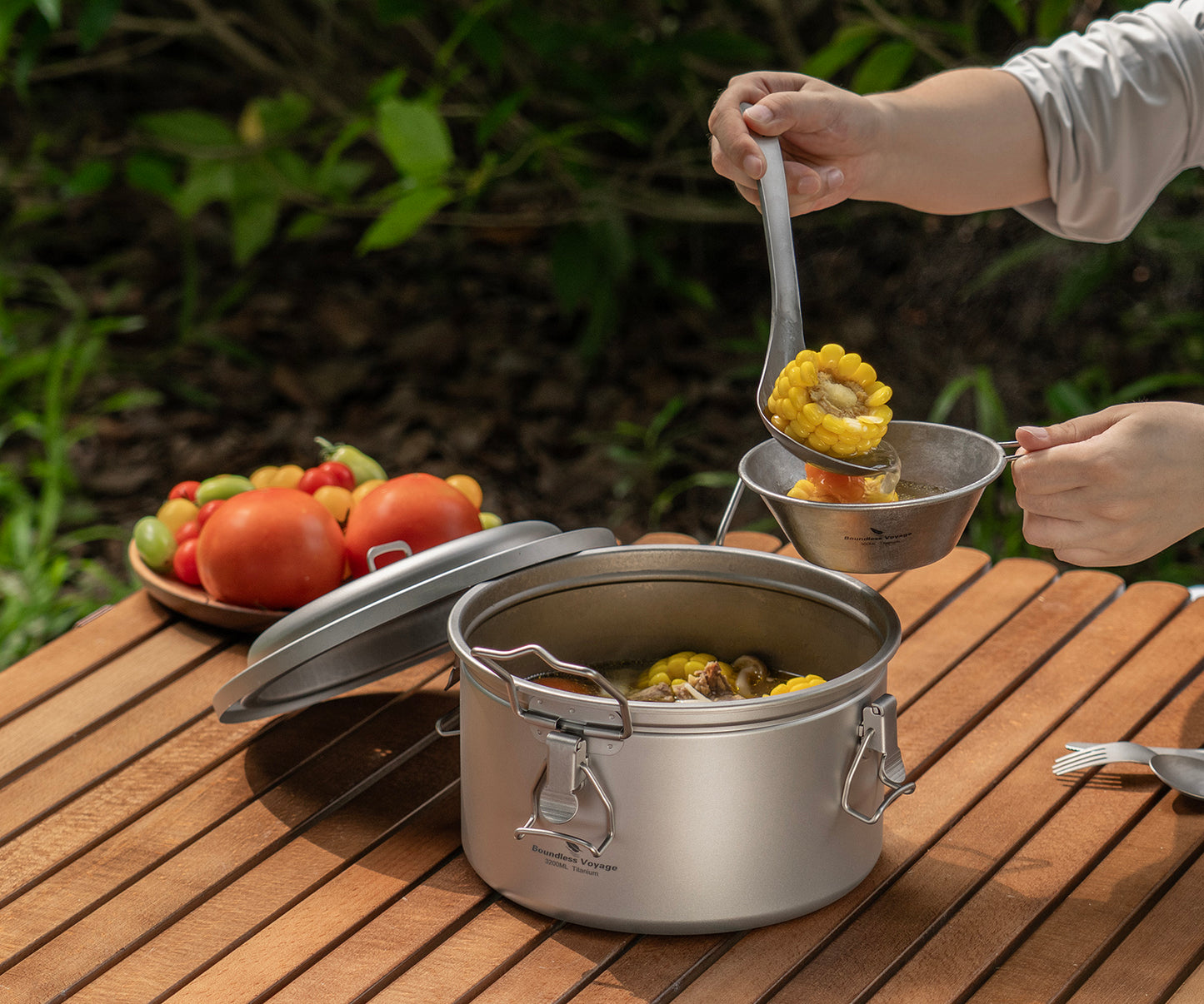 Boundless Voyage Titanium Camping Pot Multifunctional Cooker Ultralight Rice Cooker for Outdoor, Hiking, Travelling Ti2088C-Ti2092C