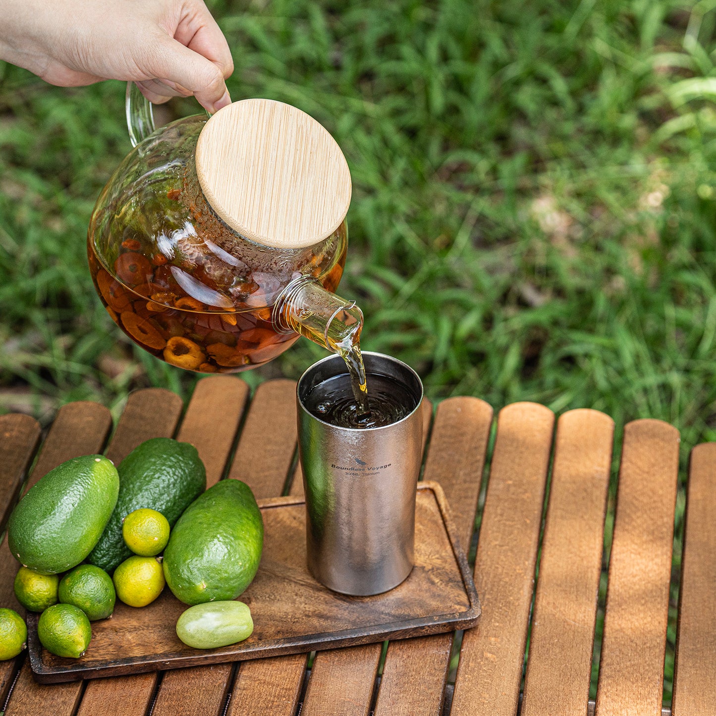 Boundless Voyage Titanium Double-Walled Beer Cup Ultralight Coffee Tea Juicy Cups for Home Outdoor Camping Picnic 300ml Crystallized Finish Ti3246D