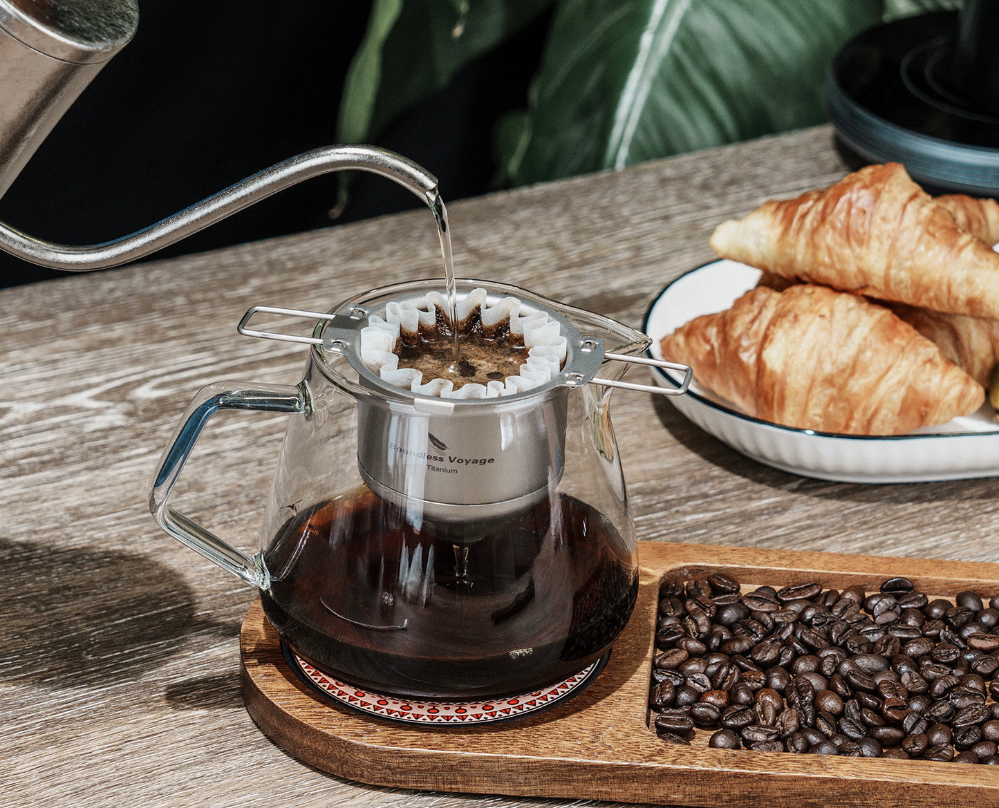 Boundless Voyage Titanium Folding Coffee Drip Filter, Ultralight Portable Hanging Ear Hand Brew Coffee Filter, Fits Mugs with 6.5cm–12.5cm Diameter Ti6002P