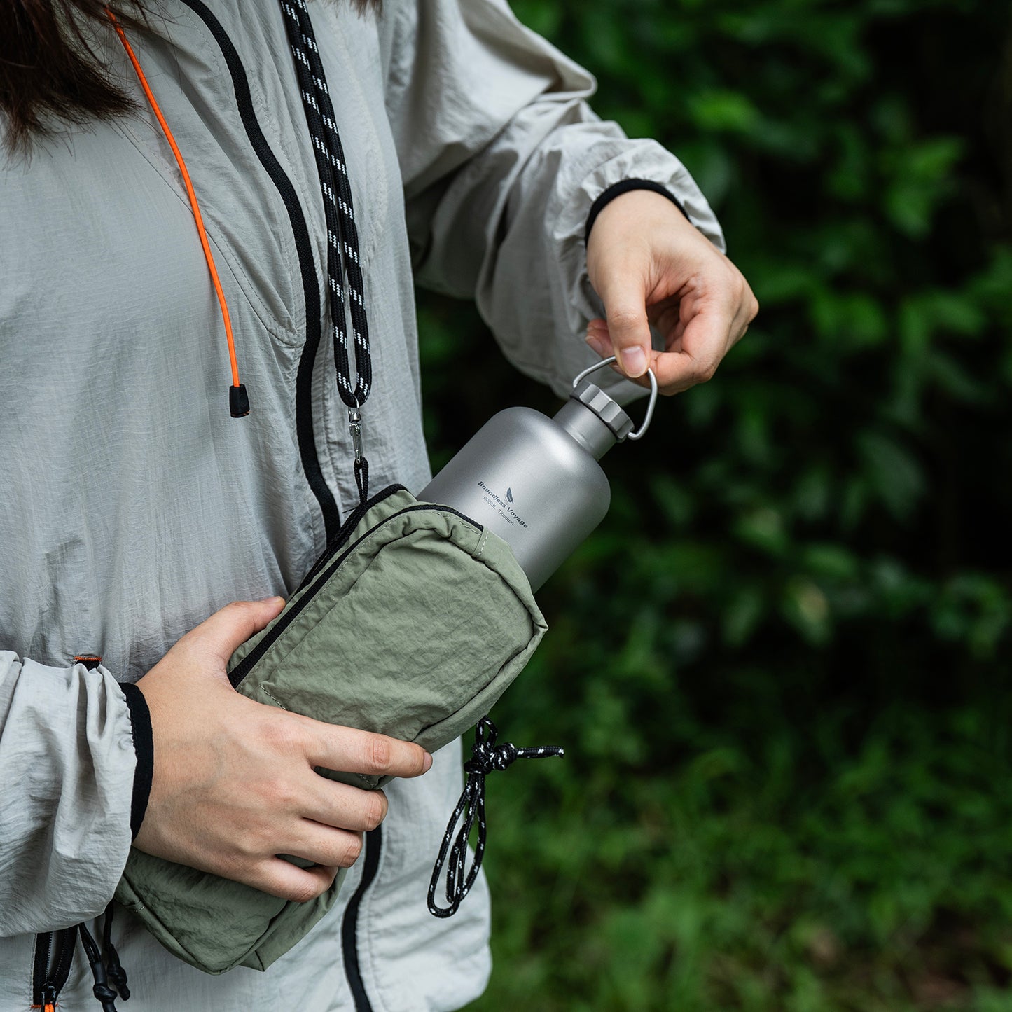 Boundless Voyage Titanium Water Bottle 600ml Ultralight Leak-Proof Lid, Durable & Corrosion Resistant, for Hiking, Camping, Travel & Everyday Use Ti3009D