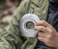 Boundless Voyage 180ml Titanium Hip Flask with Funnel Set Round Wine Bottle Special-shaped Small Pocket Flask Liquor Ti3067D