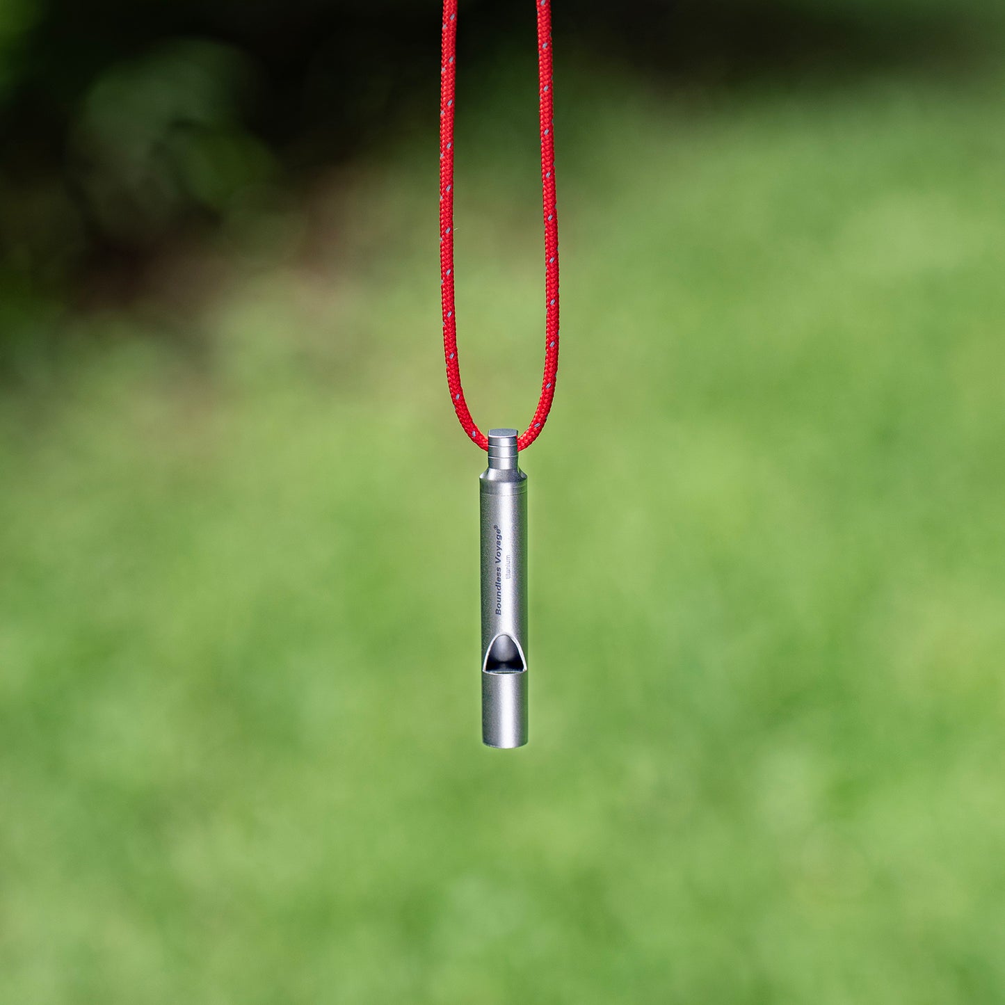 Boundless Voyage Titanium Emergency Survival Whistle, 120dB Super Loud Safety Signal Whistle with Lanyar, Portable EDC Gear for Camping Hiking Sports Coach Training Ti9010O