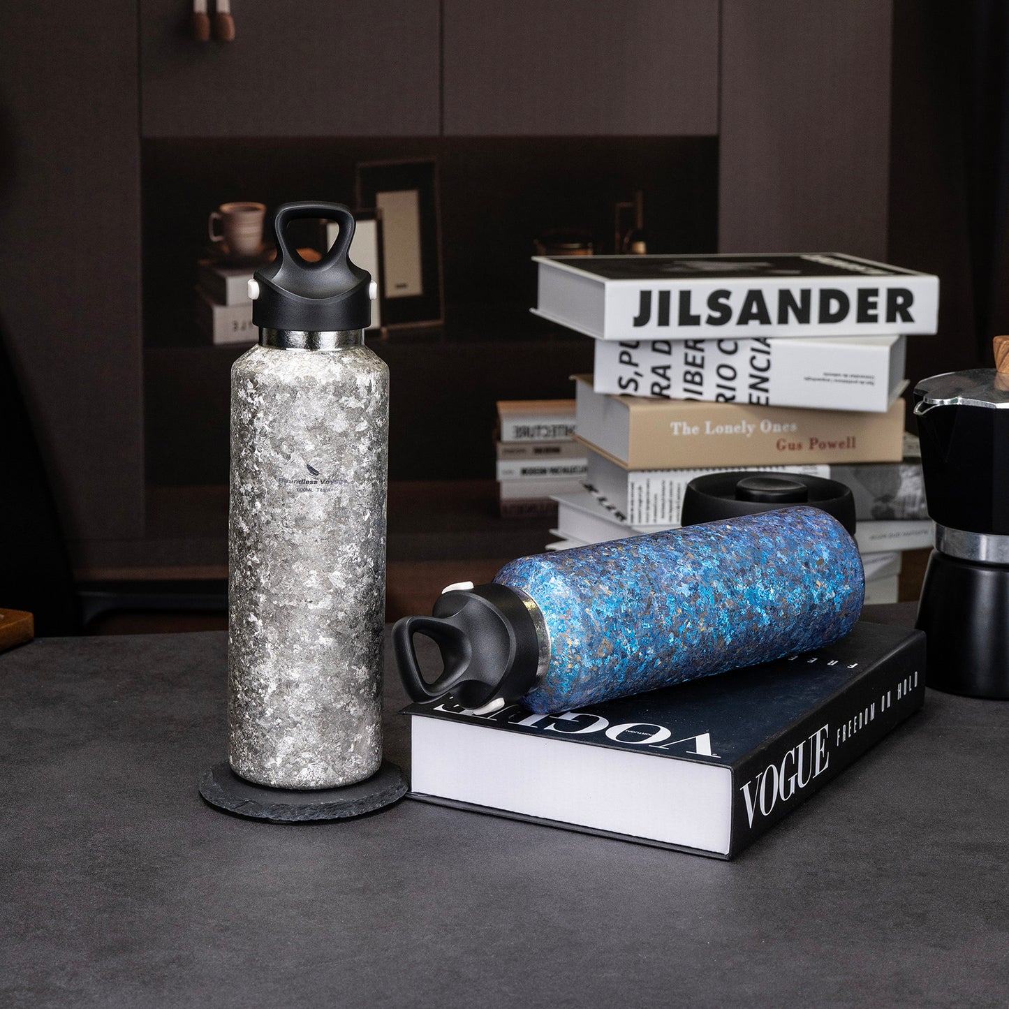 Boundless Voyage Titanium Thermos Vacuum Water Bottle Double-Walled Lightweight Leak-Proof Sport Bottle for Travel Outdoor Office