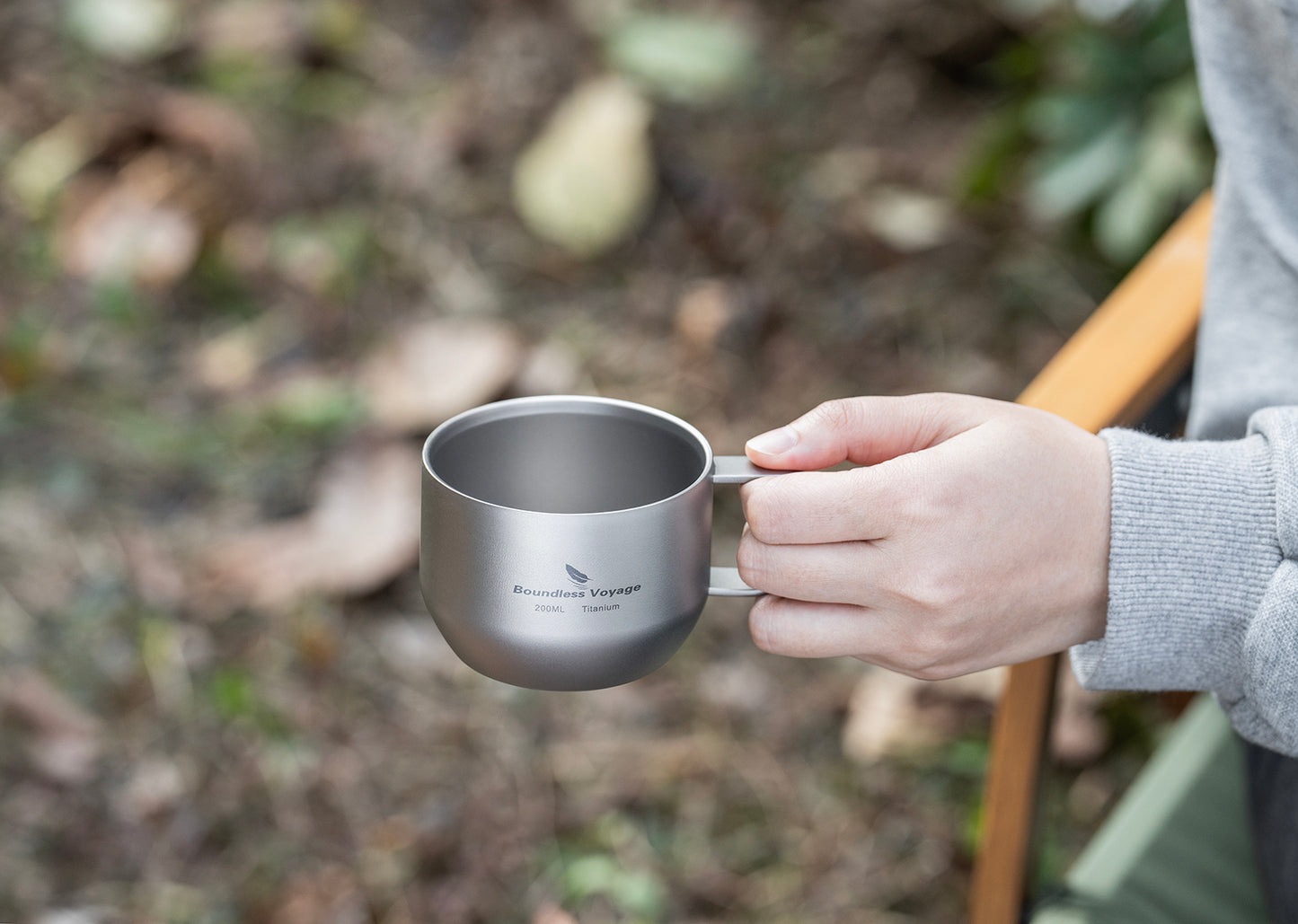 Boundless Voyage 200ml Double Wall Pure Titanium Mug | Ultralight Portable Coffee & Tea Cup for Camping, Travel & Outdoor Picnic Ti3086D