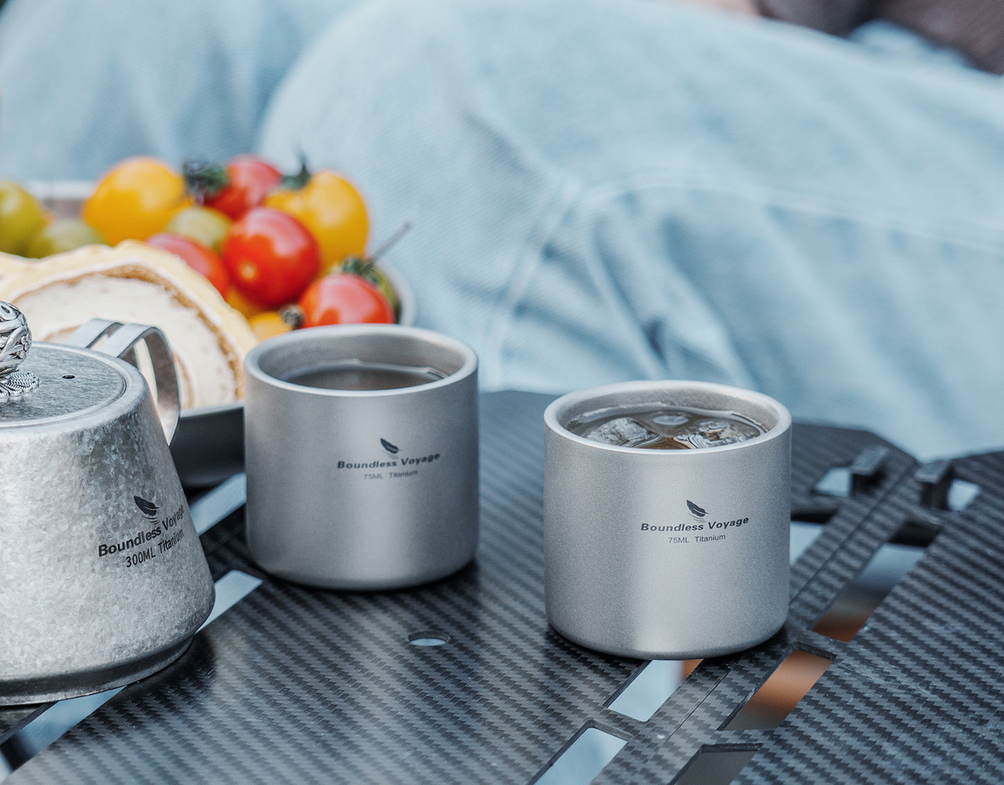 Boundless Voyage 75ml Pure Titanium Double-Wall Mug | Lightweight Heat Resistant Coffee & Tea Cup with Storage Bag, Portable Drinkware for Backpacking, Hiking, Picnic, Travel & Daily Use  Ti3045D