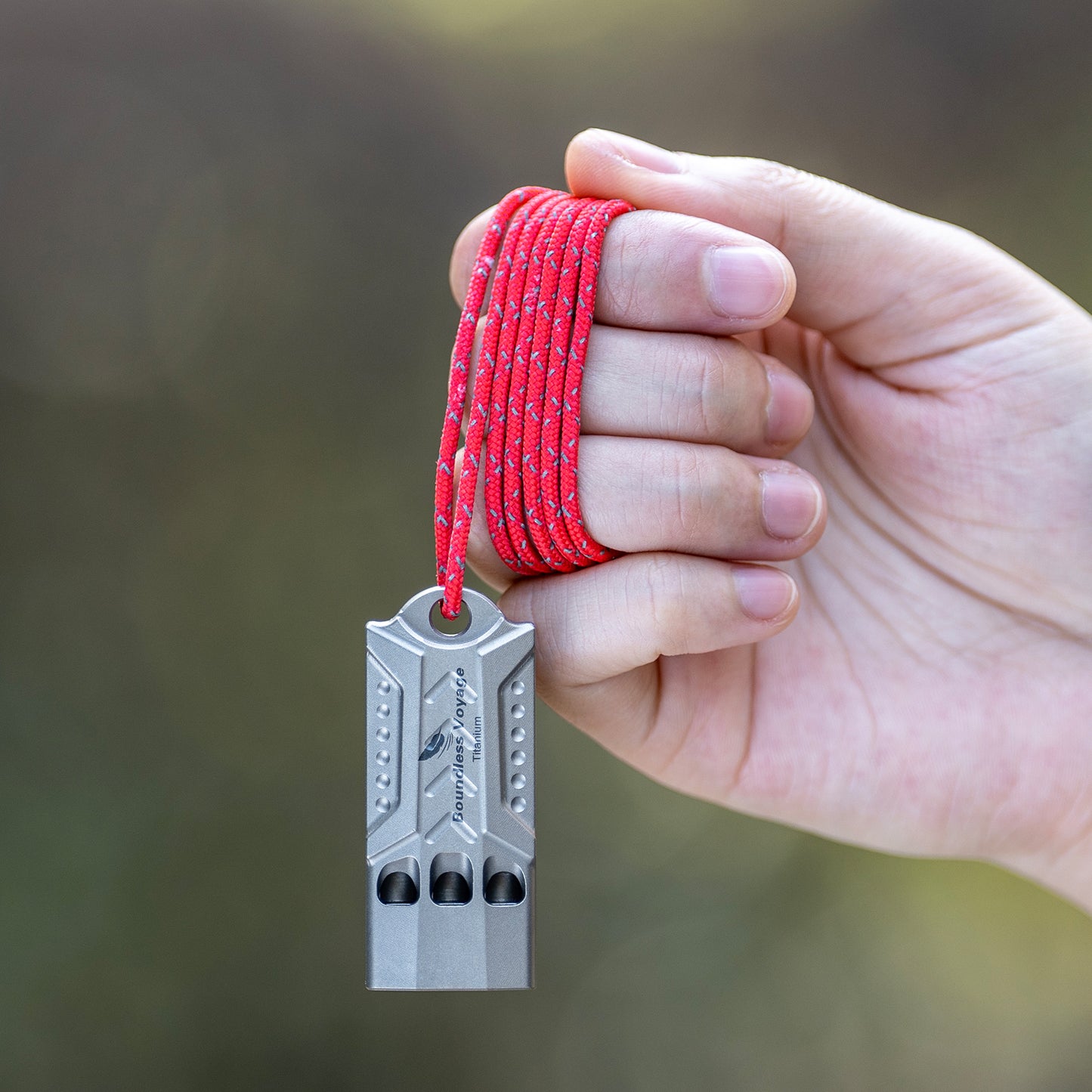 Boundless Voyage Titanium Whistle Emergency Survival Safety Whistles with Lanyard Loud for Outdoor Camping Hiking Coaches Training Sports Keychain Whistle Ti9022O