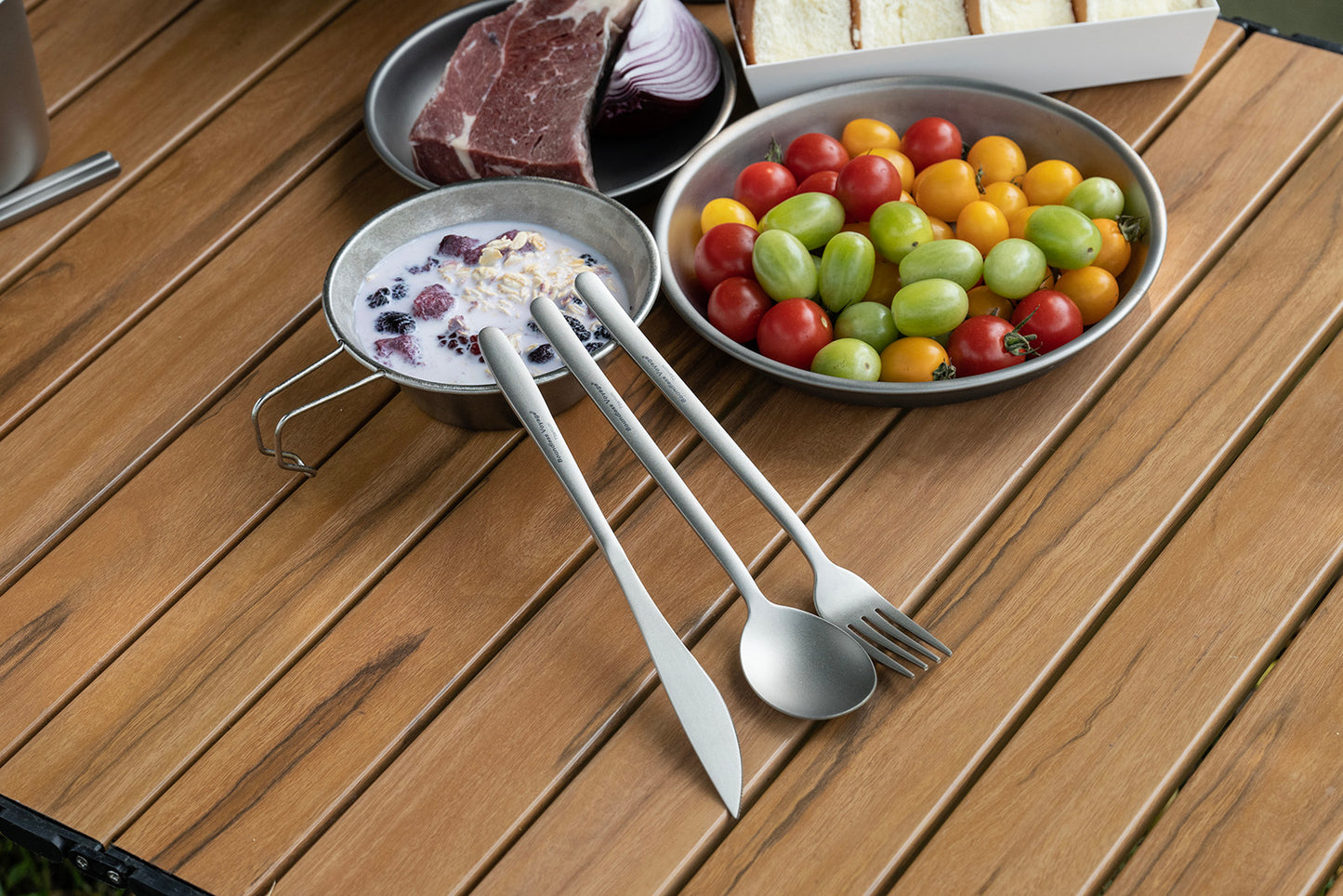 Boundless Voyage Pure Titanium Cutlery Set | Chopsticks Knife Fork Spoon, Ultralight Portable Tableware for Camping Travel Daily Home Use Ti1056T