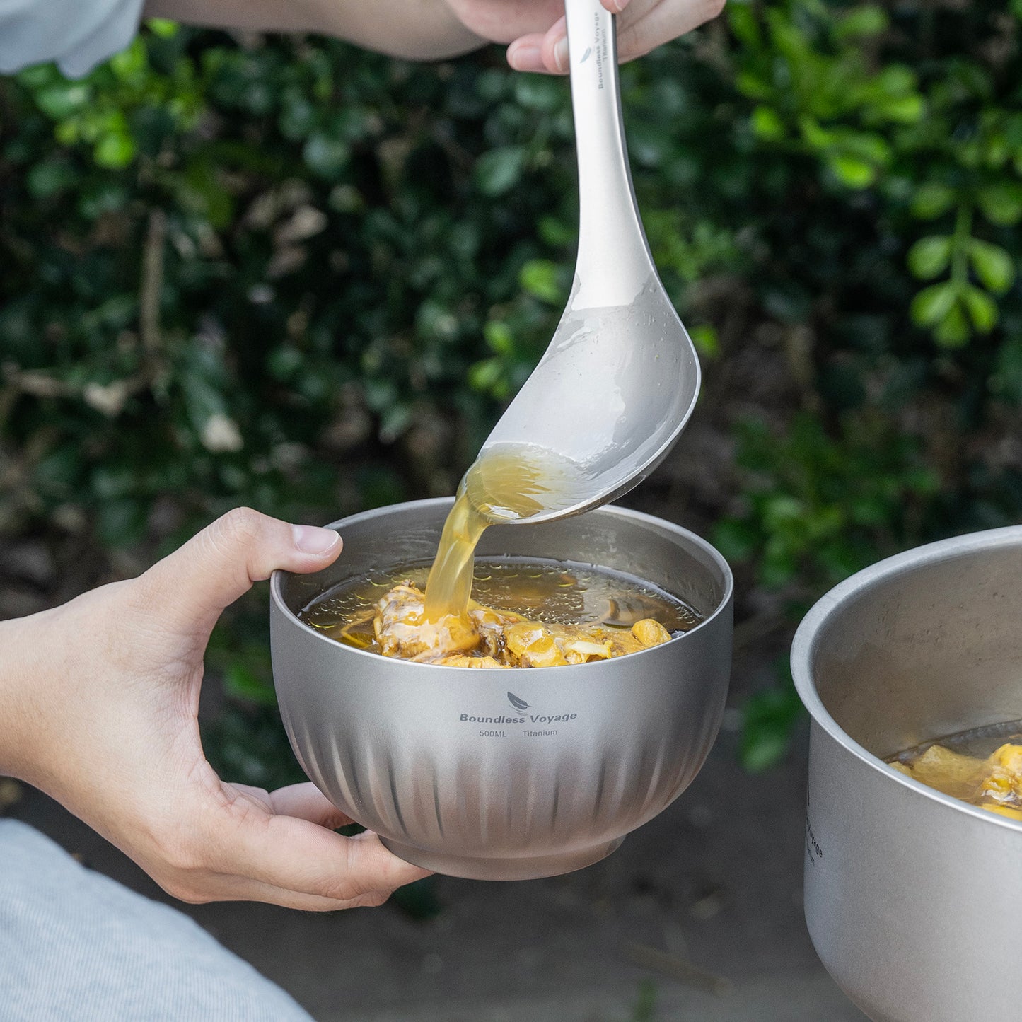 Boundless Voyage Double Walled Pure Titanium Bowl 350ml / 500ml | Ultralight Portable Metal Tableware for Oatmeal, Rice, Soup, Camping & Outdoor Use Ti1164T-Ti1166T