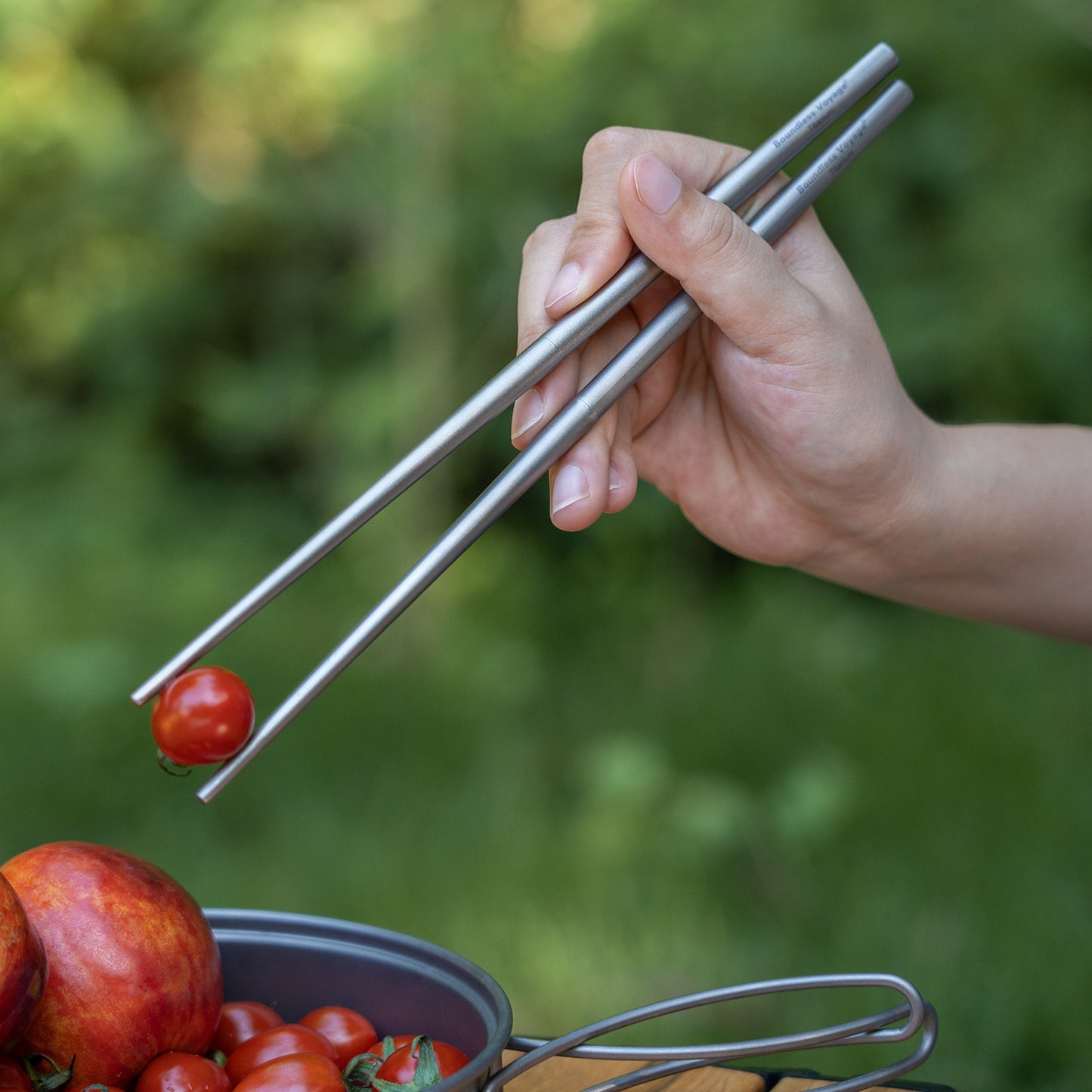 Boundless Voyage Pure Titanium Telescopic Foldable Chopsticks | Ultralight Portable Reusable Cutlery for Camping Hiking Travel Picnic Ti1007T