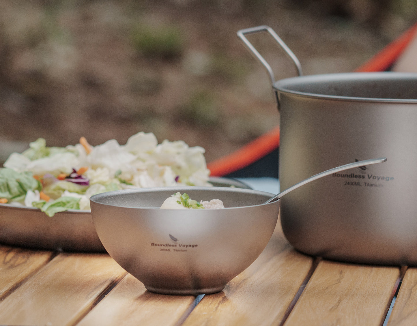 Boundless Voyage 260ml Titanium Double-Wall Bowl, Ultralight Anti-Scald Camping Bowl for Hiking Outdoor Home Ti1081T