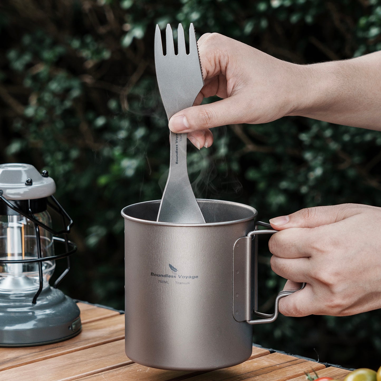 Boundless Voyage Titanium Spork 3-in-1 Fork, Spoon, Knife Cutlery Combo Ultra Lightweight Camping Utensil Ti1064T