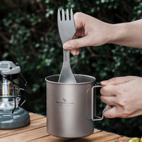 Boundless Voyage Titanium Spork 3-in-1 Fork, Spoon, Knife Cutlery Combo Ultra Lightweight Camping Utensil Ti1064T
