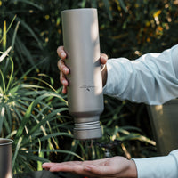 Boundless Voyage Titanium Sport Bottle 800ml with Leakproof Lid & Hook Camping Cycling Drinking Wide Mouth Single Layer Bottle Outdoor Travel Water Flask Pot Ultra-light 172g Ti3003D