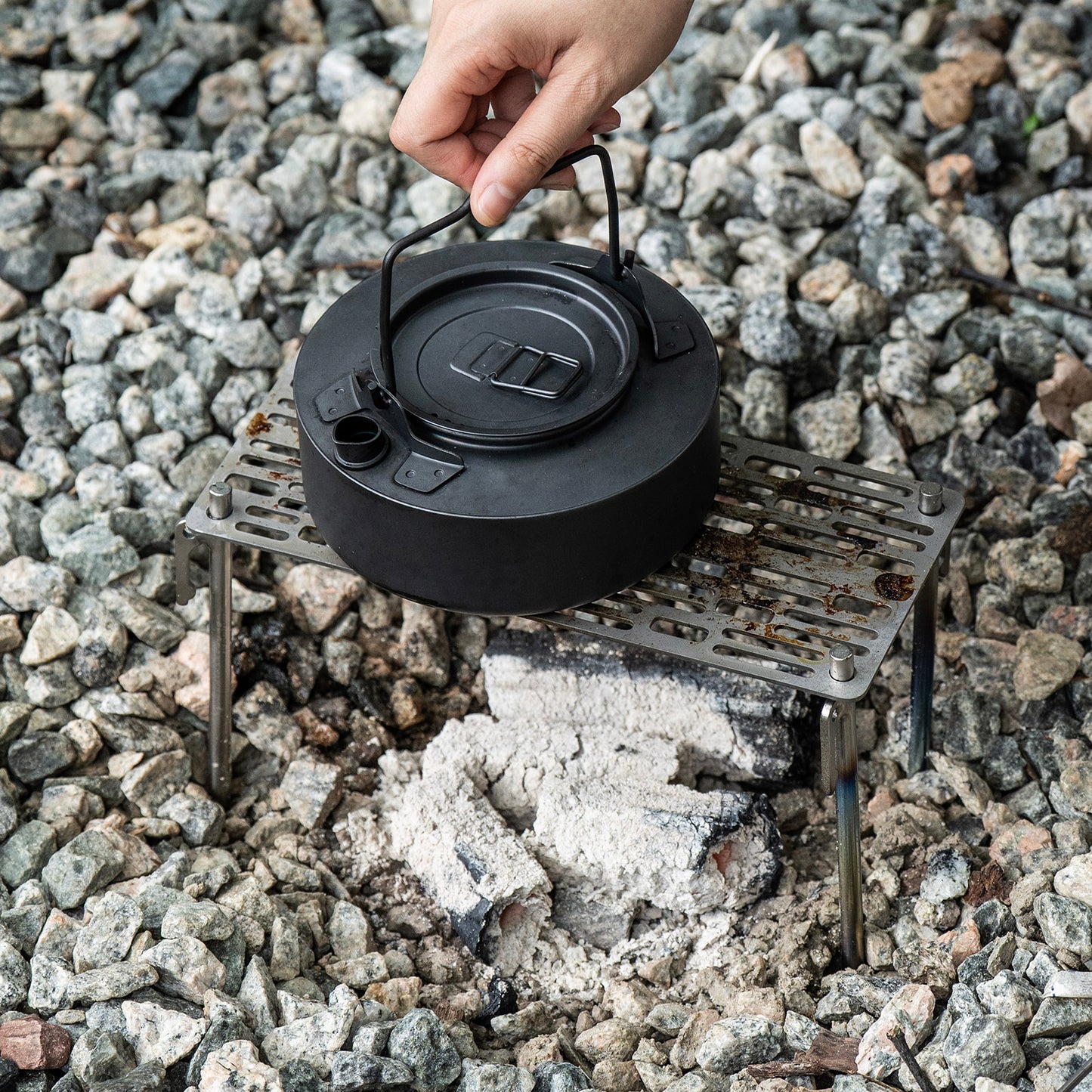 Boundless Voyage Mini Titanium Camping BBQ Grill with Storage Carry Bag, Ultralight Portable Gridiron for Charcoal Barbecue, Backpacking & Outdoor Travel Ti2023C