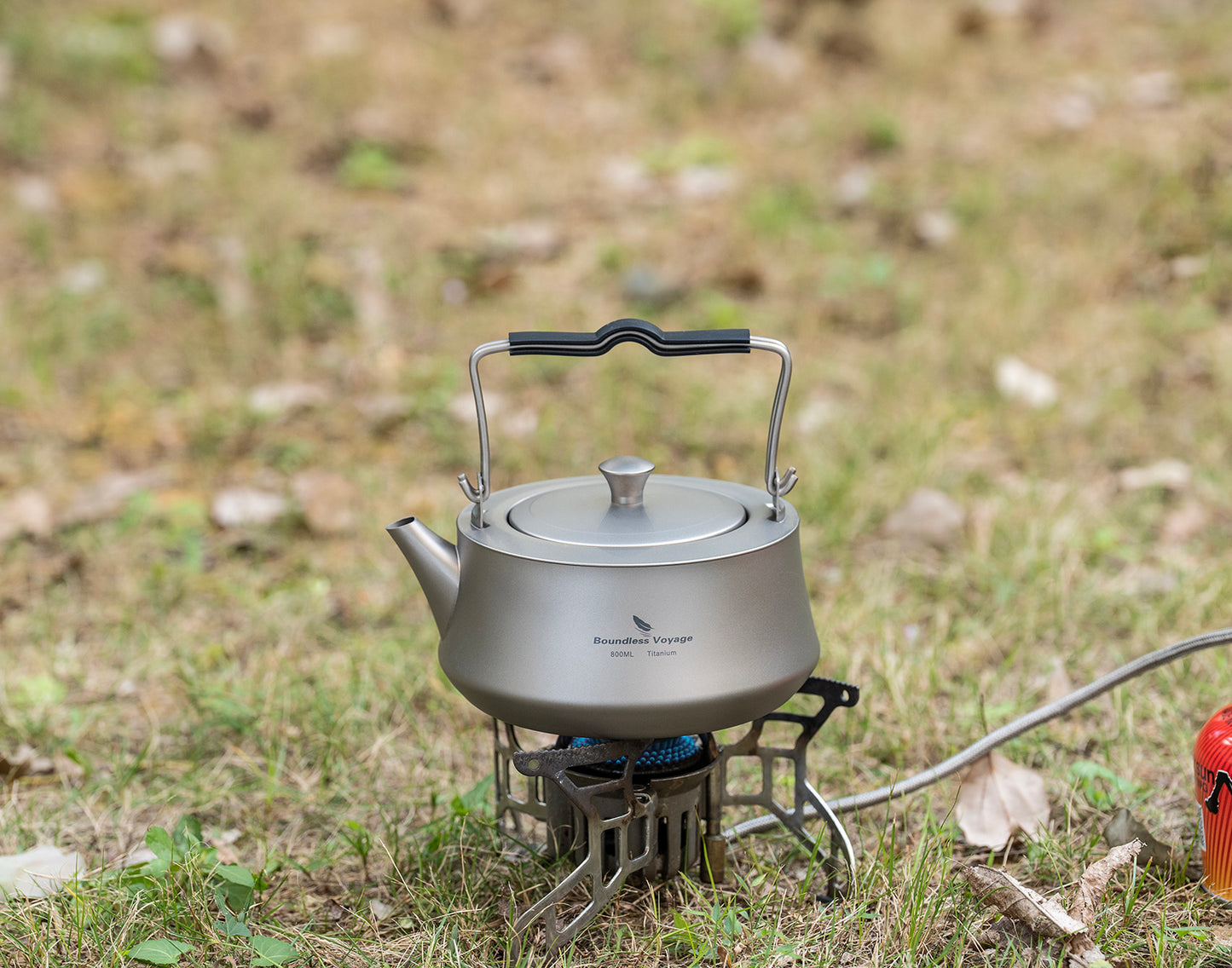 Boundless Voyage 800ml Pure Titanium Kettle with Filter & Foldable Handle, Ultralight Camping Teapot Ti3093D
