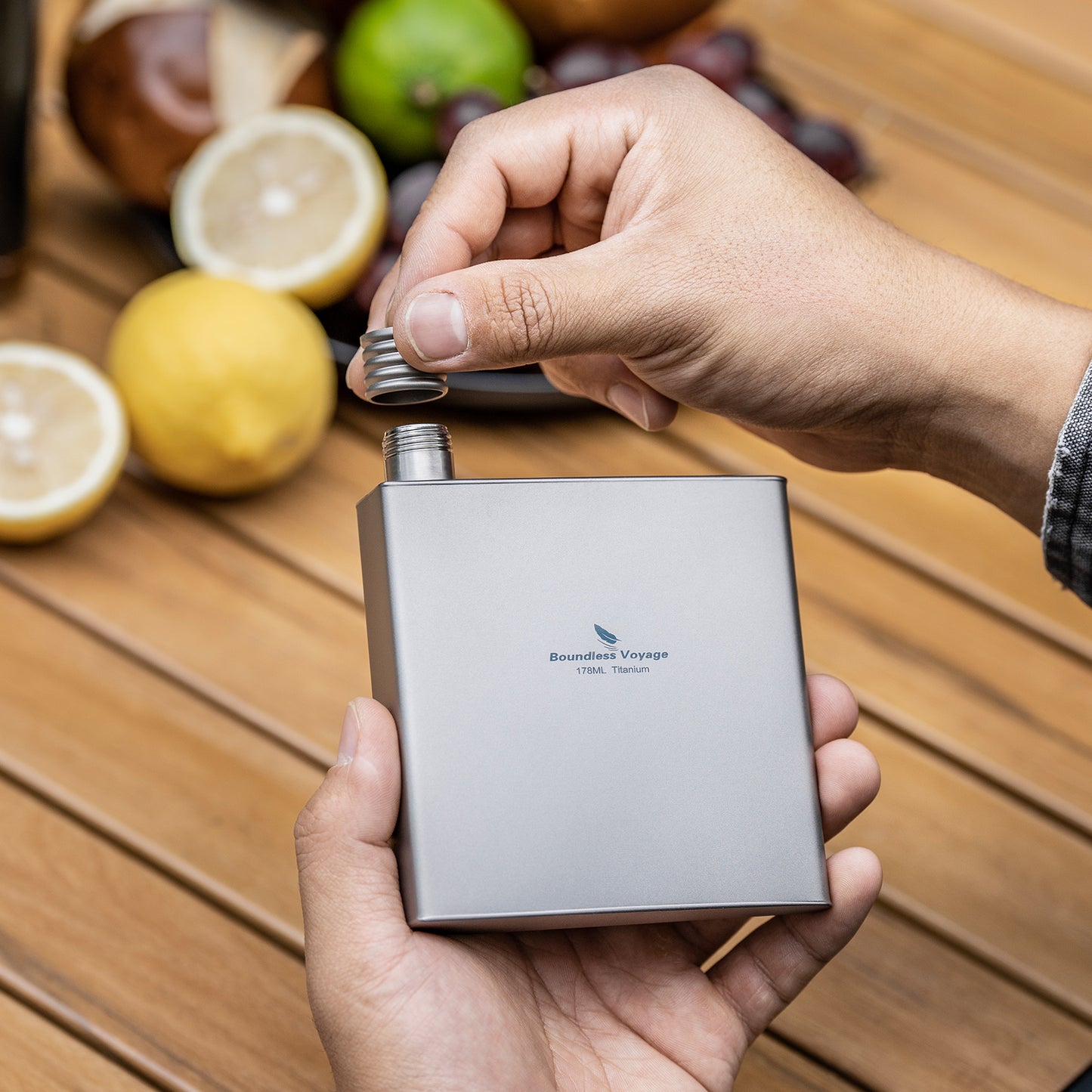 Boundless Voyage Titanium Flask 178ml- Ultralight & Durable Camping Essential - Flavor-Resistant Flask Bottle for Whiskey Vodka Wine Outdoor Travel Equipment 3080D