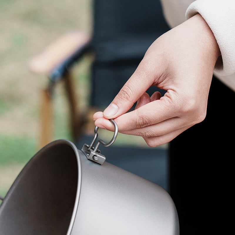 Boundless Voyage Titanium Pot Camping Cookware Stockpot with Lid, Stable Hanging, Steam Vent, Outdoor Lightweight Campfire Cooking Kit for Backpacking, Hiking & Campfire Cooking