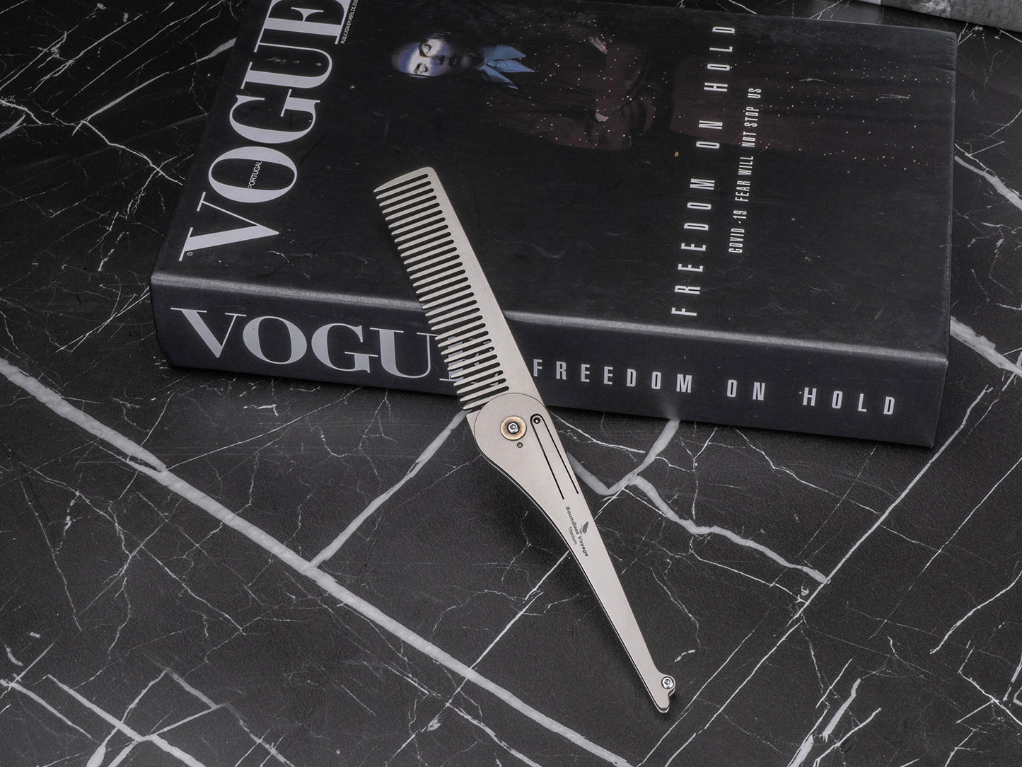 Boundless Voyage Titanium Foldable Comb, Ultralight Compact Folding Pocket Hair Comb for Outdoor Camping, Travel, Hiking and Daily‑Carry Ti9011A