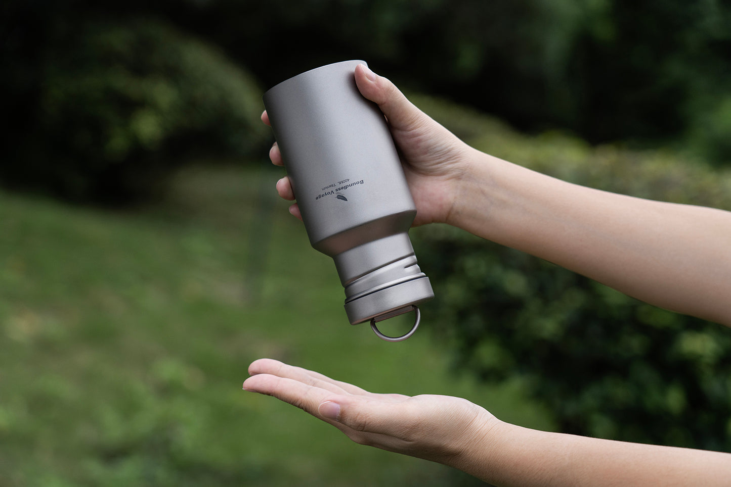 Boundless Voyage Titanium Water Bottle with Lid Reusable Sport Drinking Bottle for Camping Hiking Picnic Climbing Running Tea Coffee